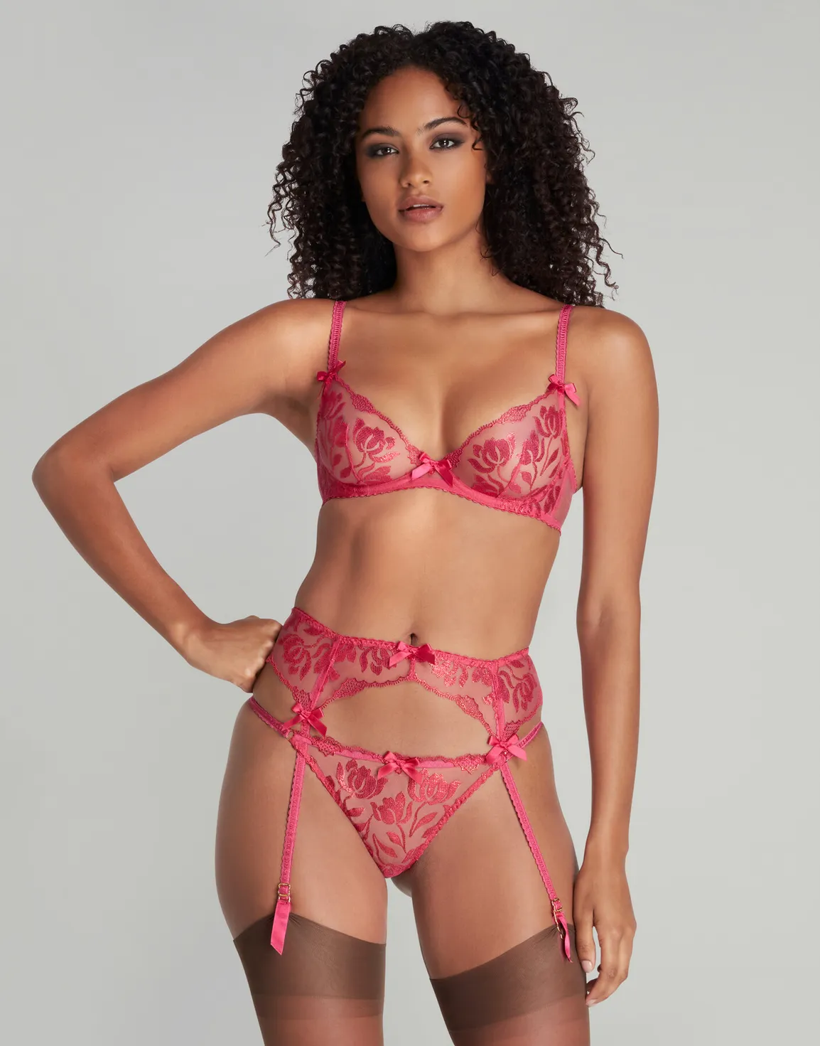 Sparkle Suspender Hot Pink | Agent Provocateur