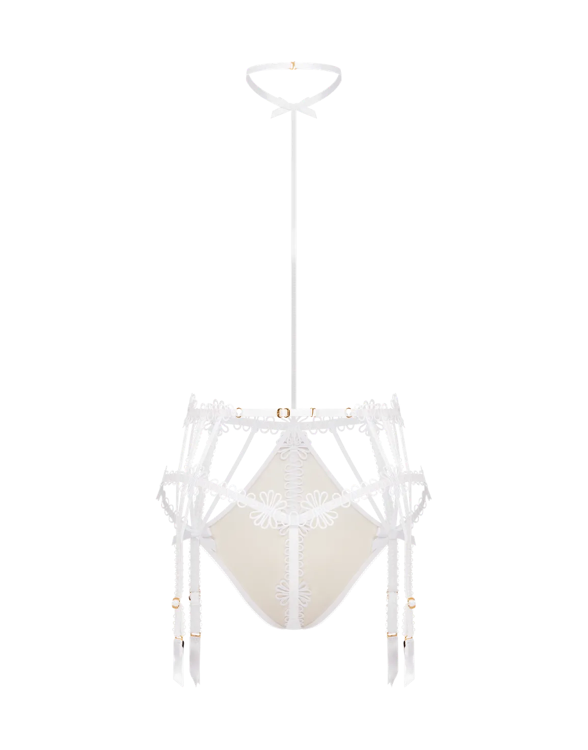 Coletta Playsuit White/Sand | Agent Provocateur