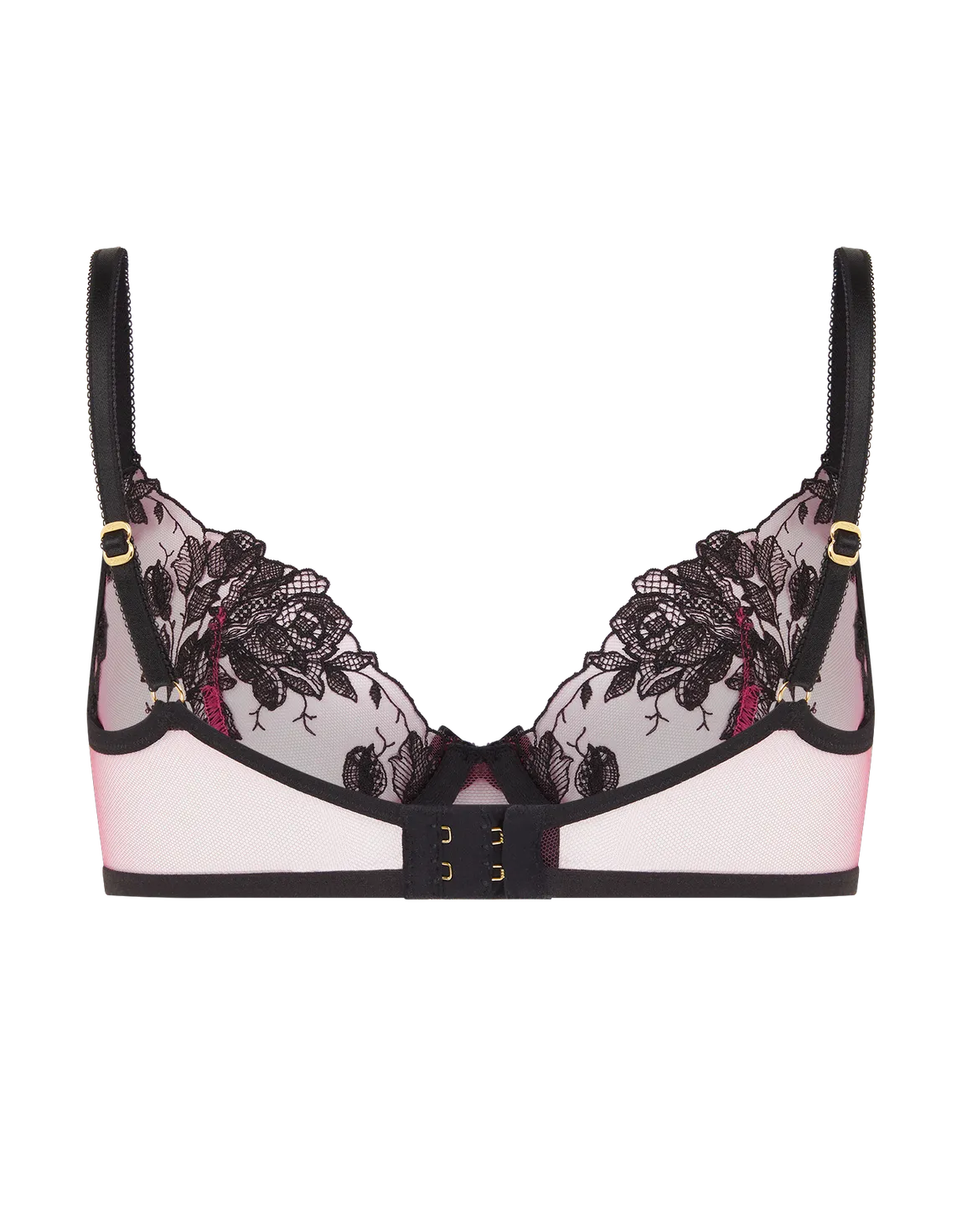 Elvie Plunge Underwired Bra Pink/Black | Agent Provocateur