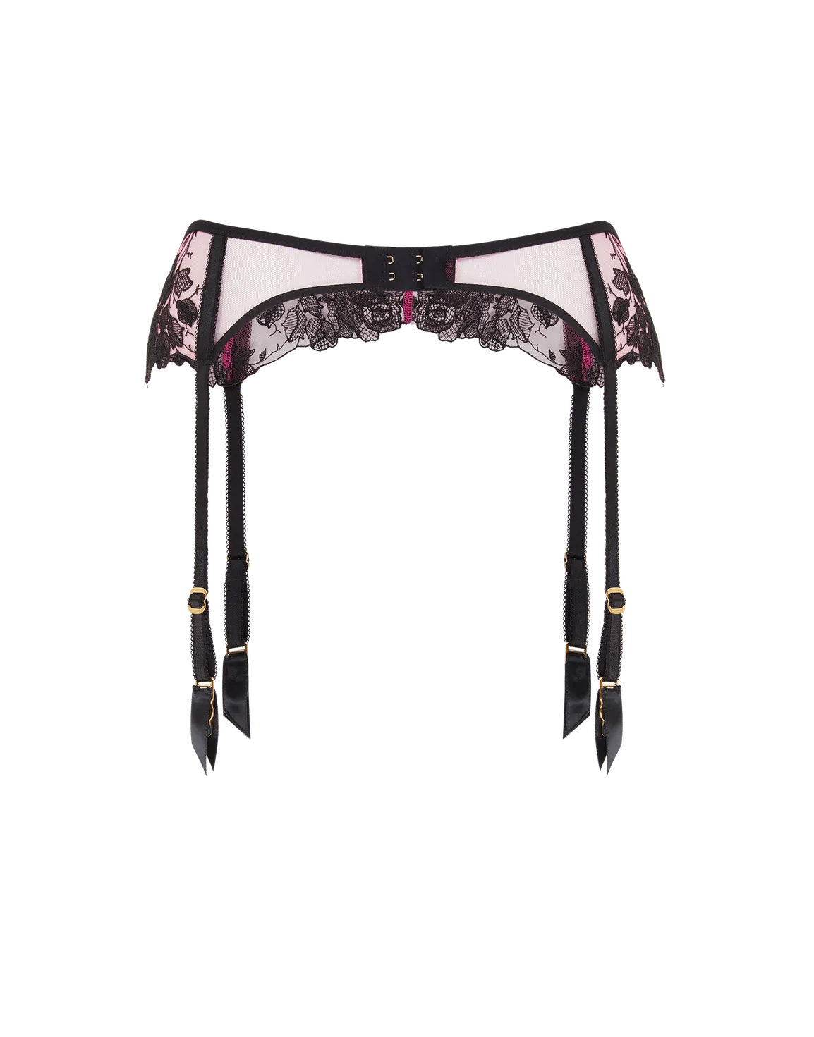 Elvie Suspender Pink/Black | Agent Provocateur