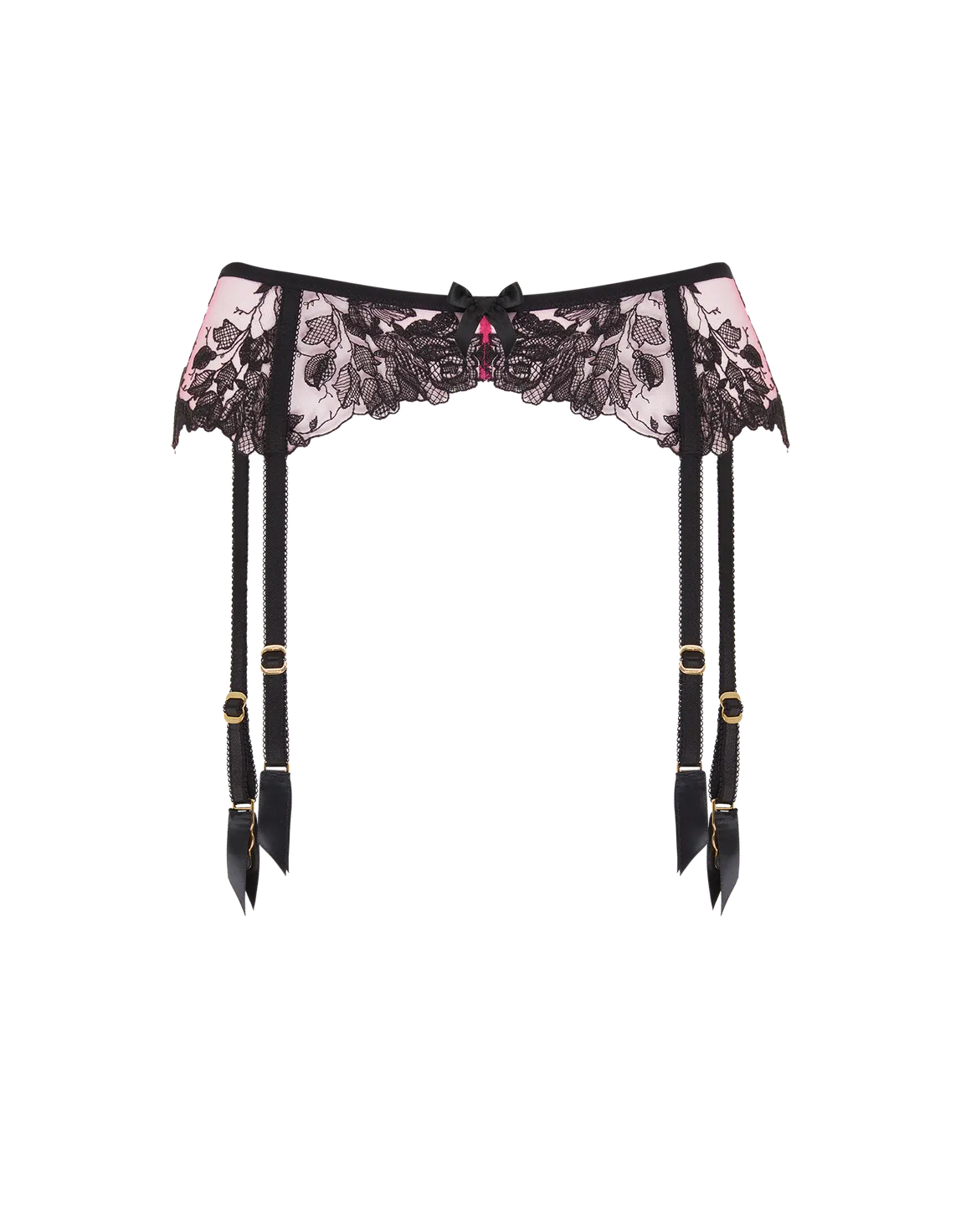 Elvie Suspender Pink/Black | Agent Provocateur