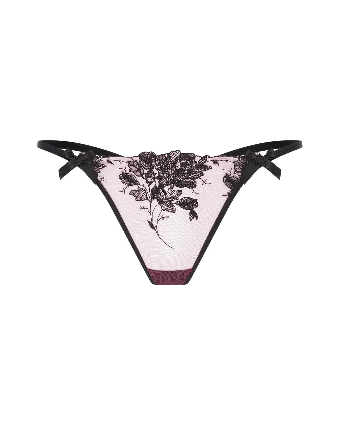 Elvie Trixie Thong Pink/Black | Agent Provocateur