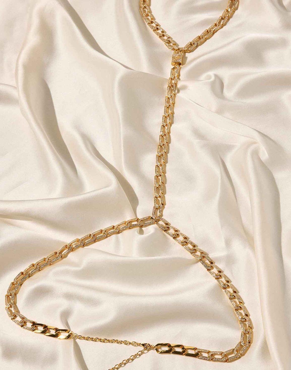 Meriem Body Chain Gold/Crystal | Agent Provocateur