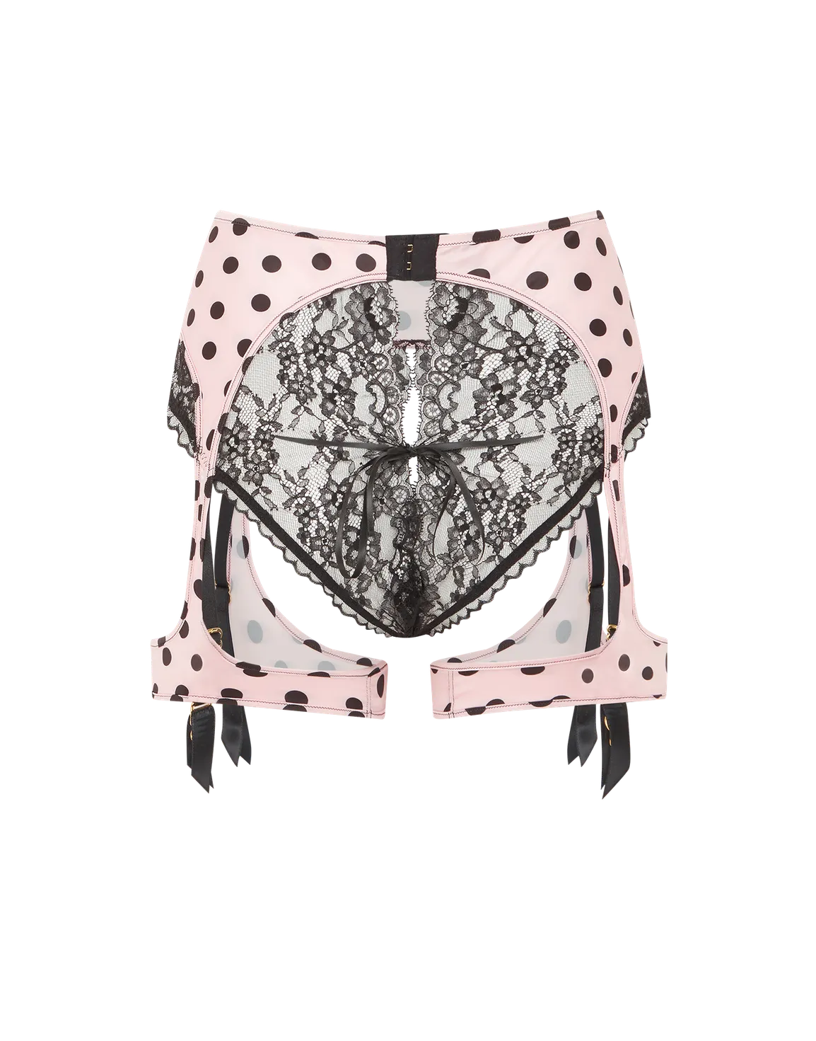 Rivere Ouvert Suspender Pink/Black | Agent Provocateur