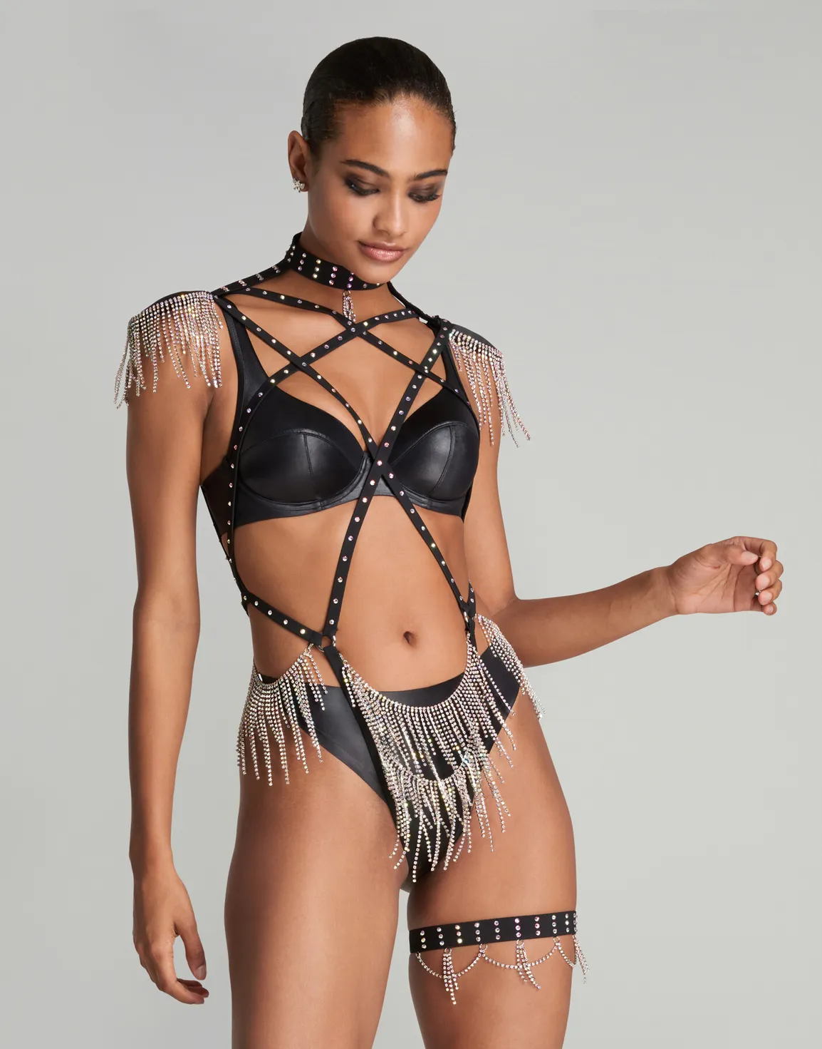 Deimante Playsuit Black/Aurora Borealis | Agent Provocateur
