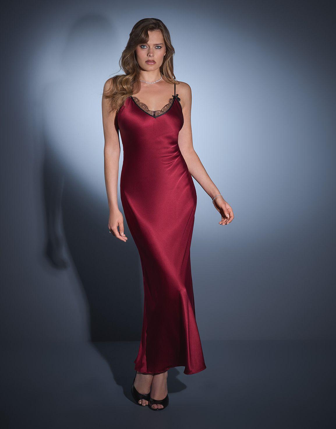 Sammi Long Slip Burgundy/Black | Agent Provocateur