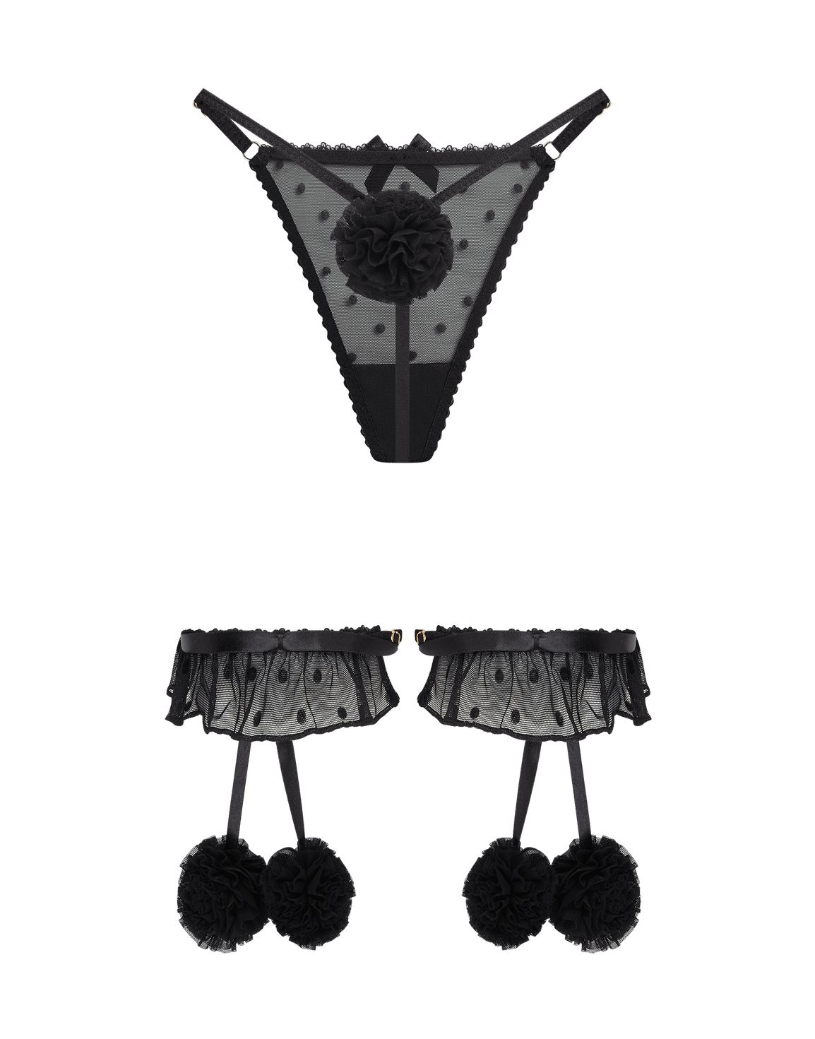 Annalia Garter And Thong Set Black | Agent Provocateur