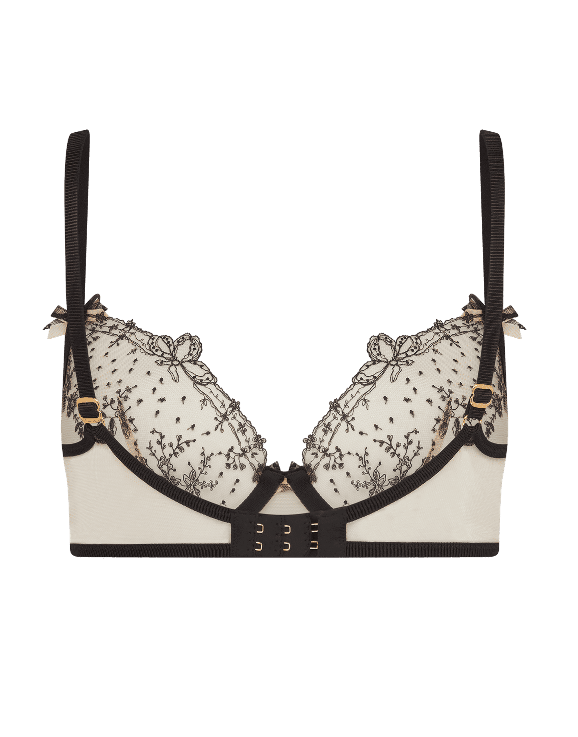 Graice Plunge Underwired Bra Black/Sand | Agent Provocateur