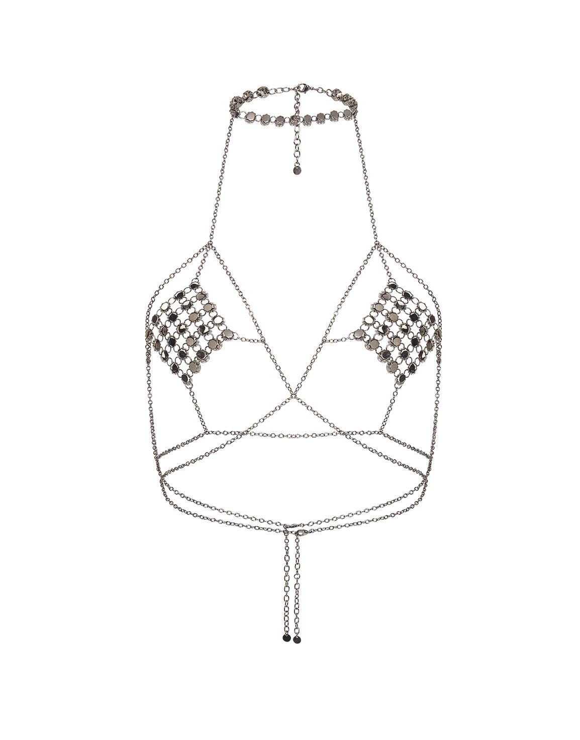 Kensia Chain Bra Gunmetal/Black | Agent Provocateur