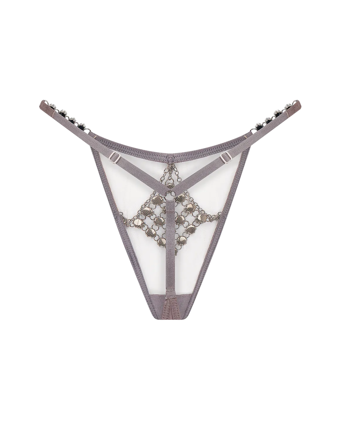 Kensia Trixie Thong  Gunmetal/Black | Agent Provocateur