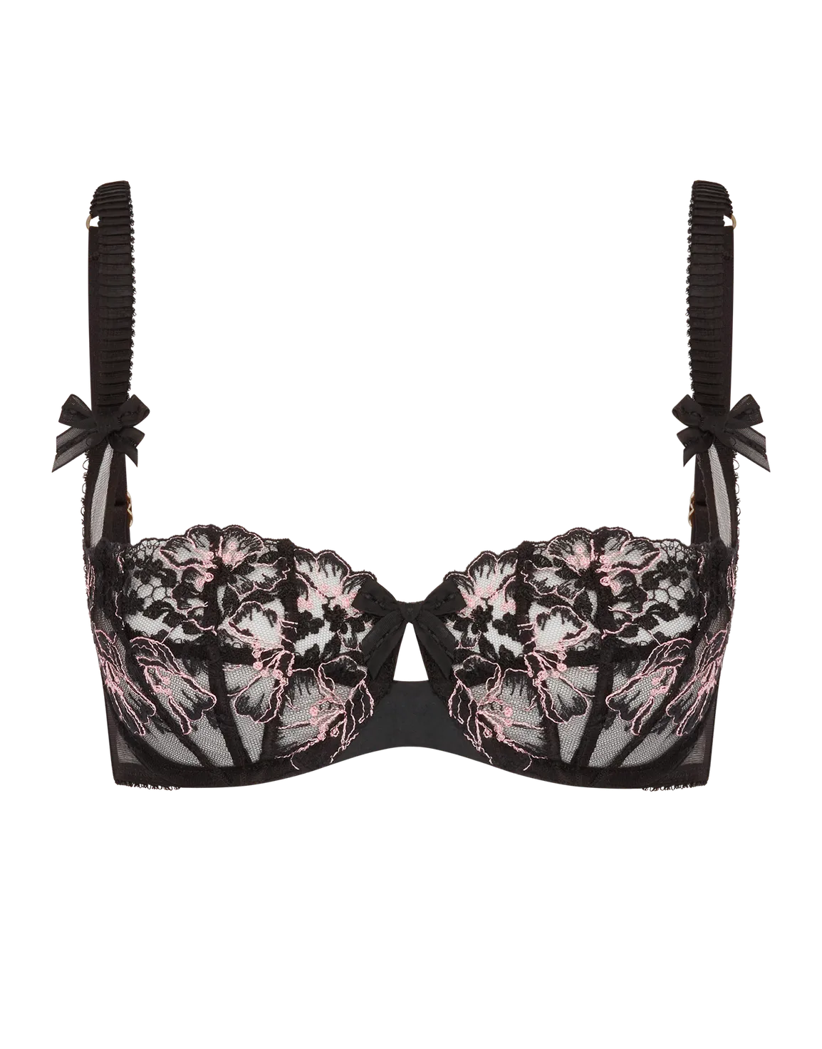Lana Balconette Underwired Bra Black/Pink | Agent Provocateur