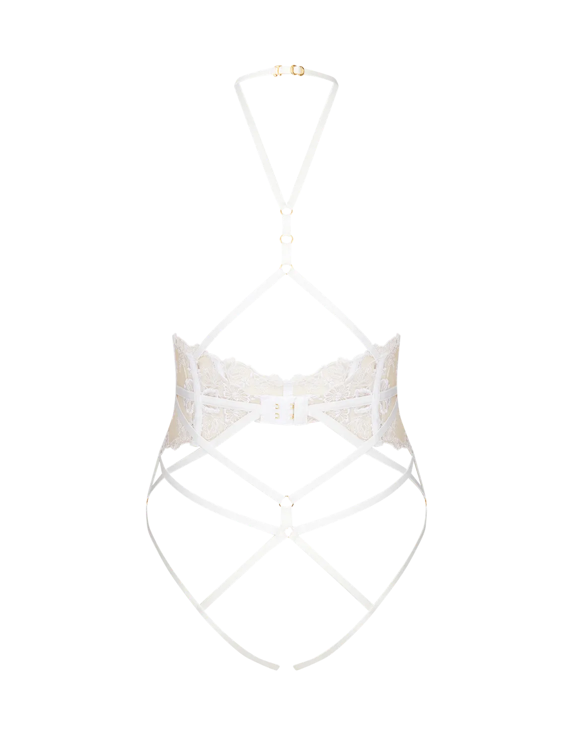 Melanie Playsuit White/Sand | Agent Provocateur