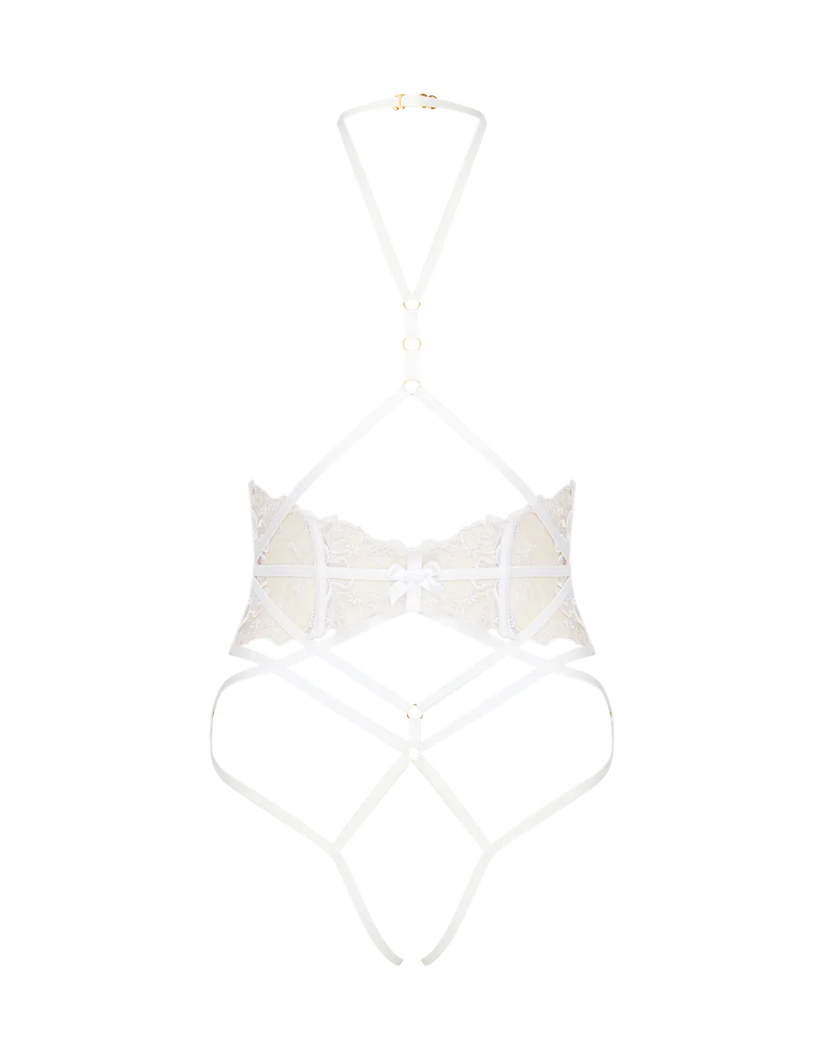 Melanie Playsuit White/Sand | Agent Provocateur