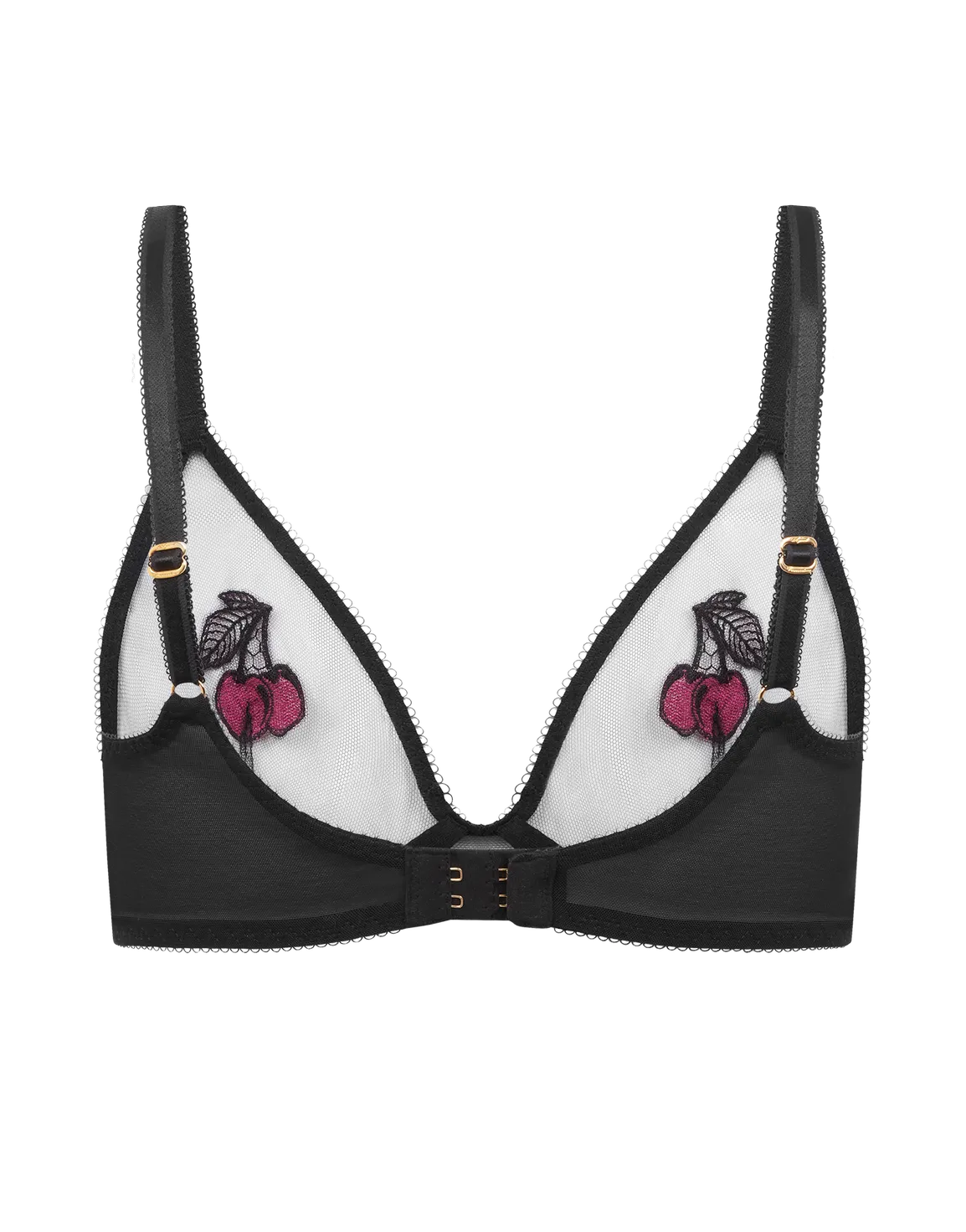 Perri Plunge Underwired Bra Black/Fuchsia | Agent Provocateur