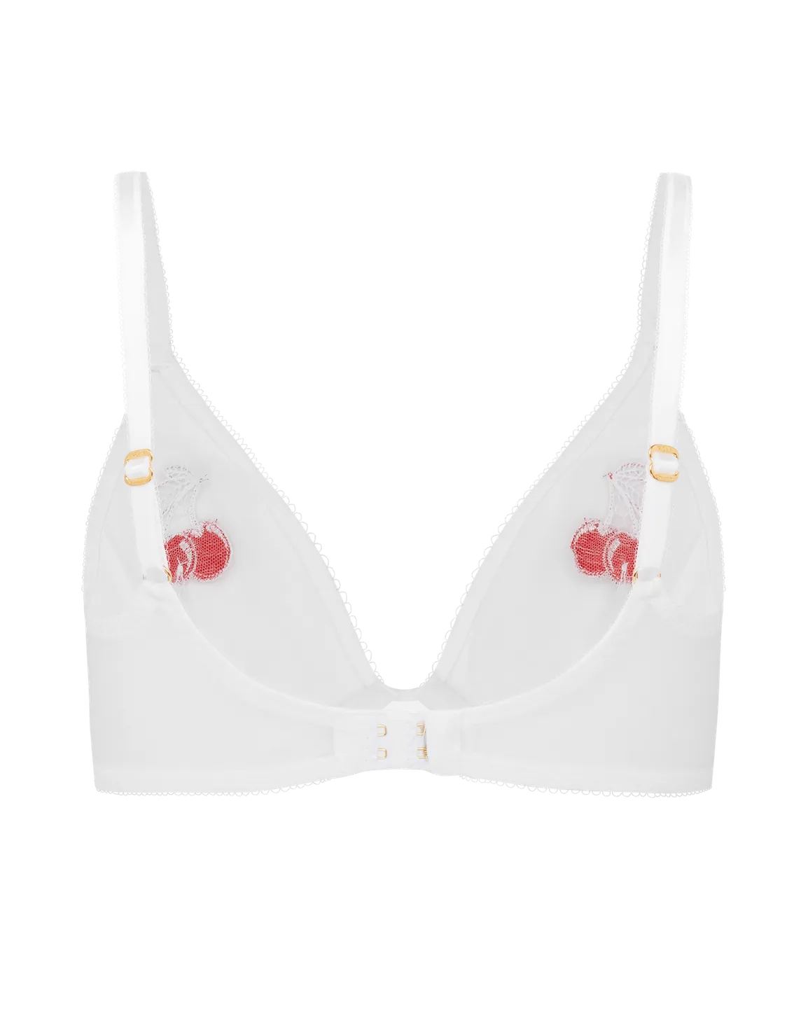 Perri Plunge Underwired Bra  White/Red | Agent Provocateur
