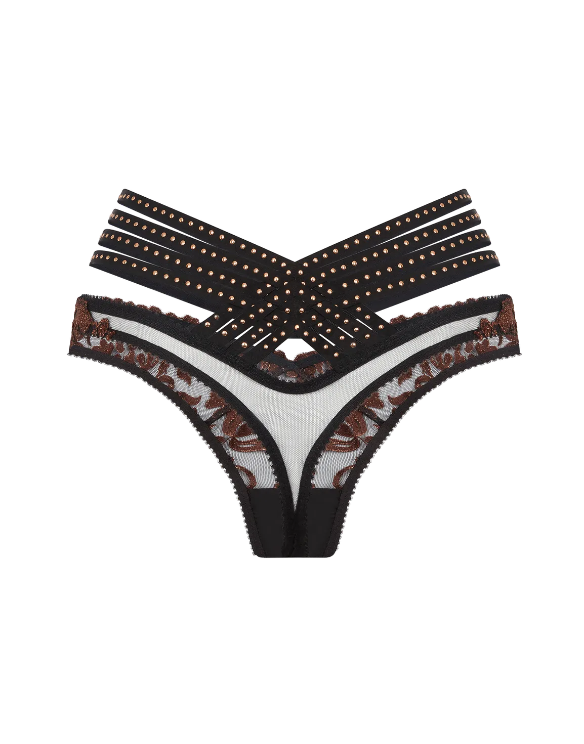Zarella Thong Bronze/Black | Agent Provocateur