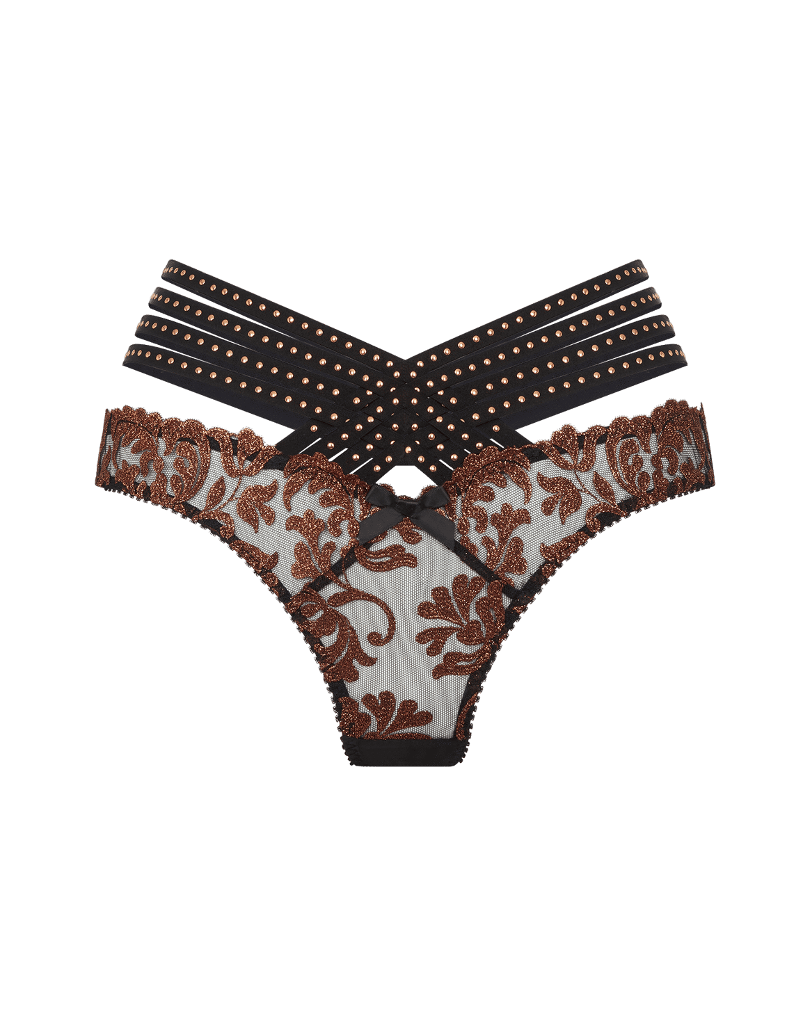 Zarella Thong Bronze/Black | Agent Provocateur