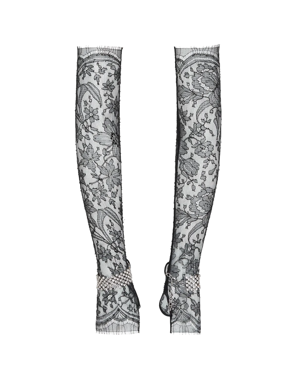 Anora Long Gloves Black/Crystal | Agent Provocateur