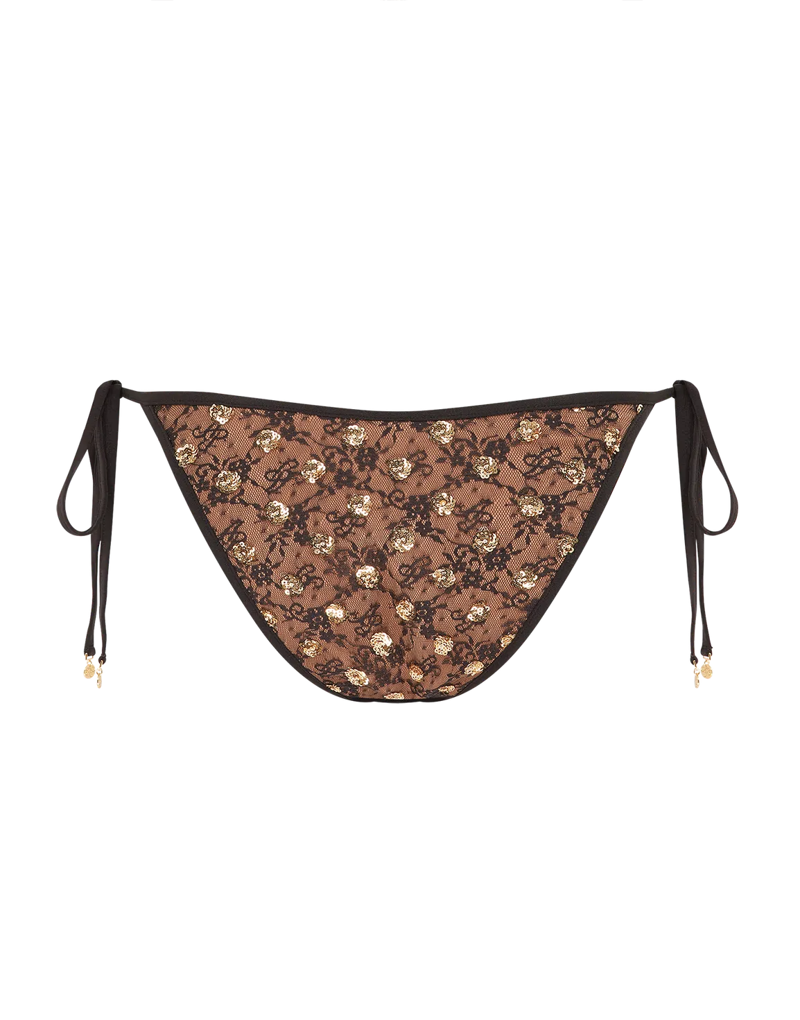 Azaria Bikini Bottom  Brown/Gold | Agent Provocateur