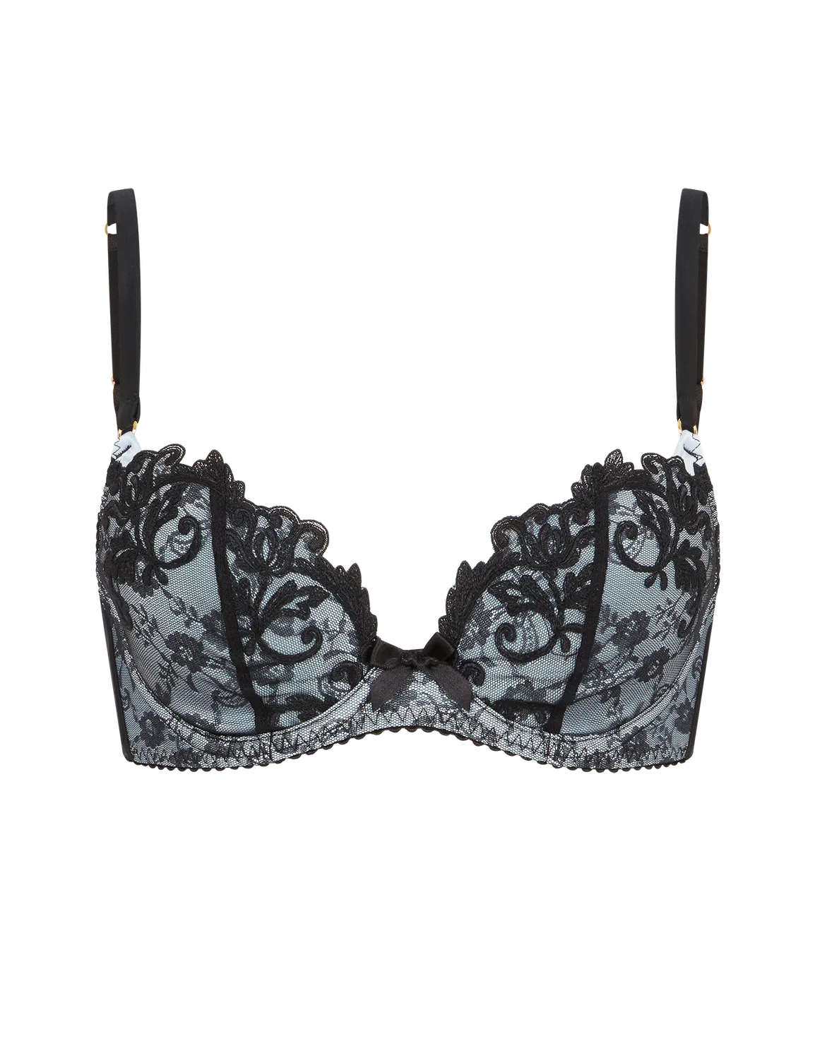Clarette Plunge Underwired Bra  Blue/Black | Agent Provocateur