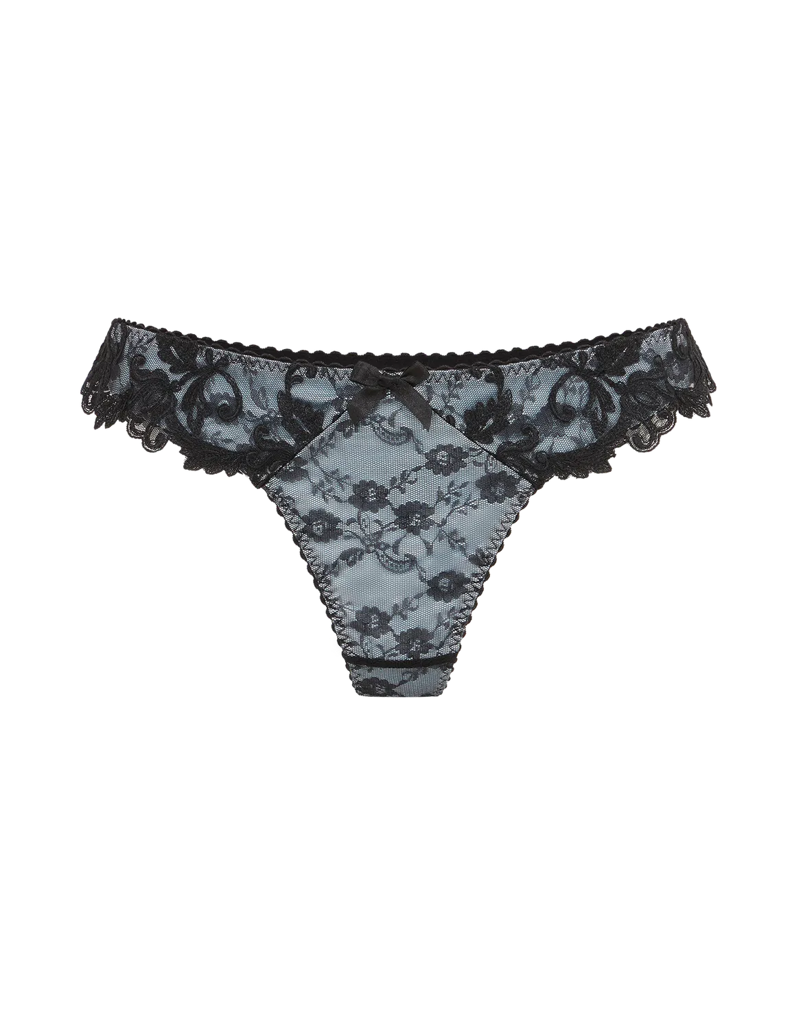 Clarette Thong Blue/Black | Agent Provocateur