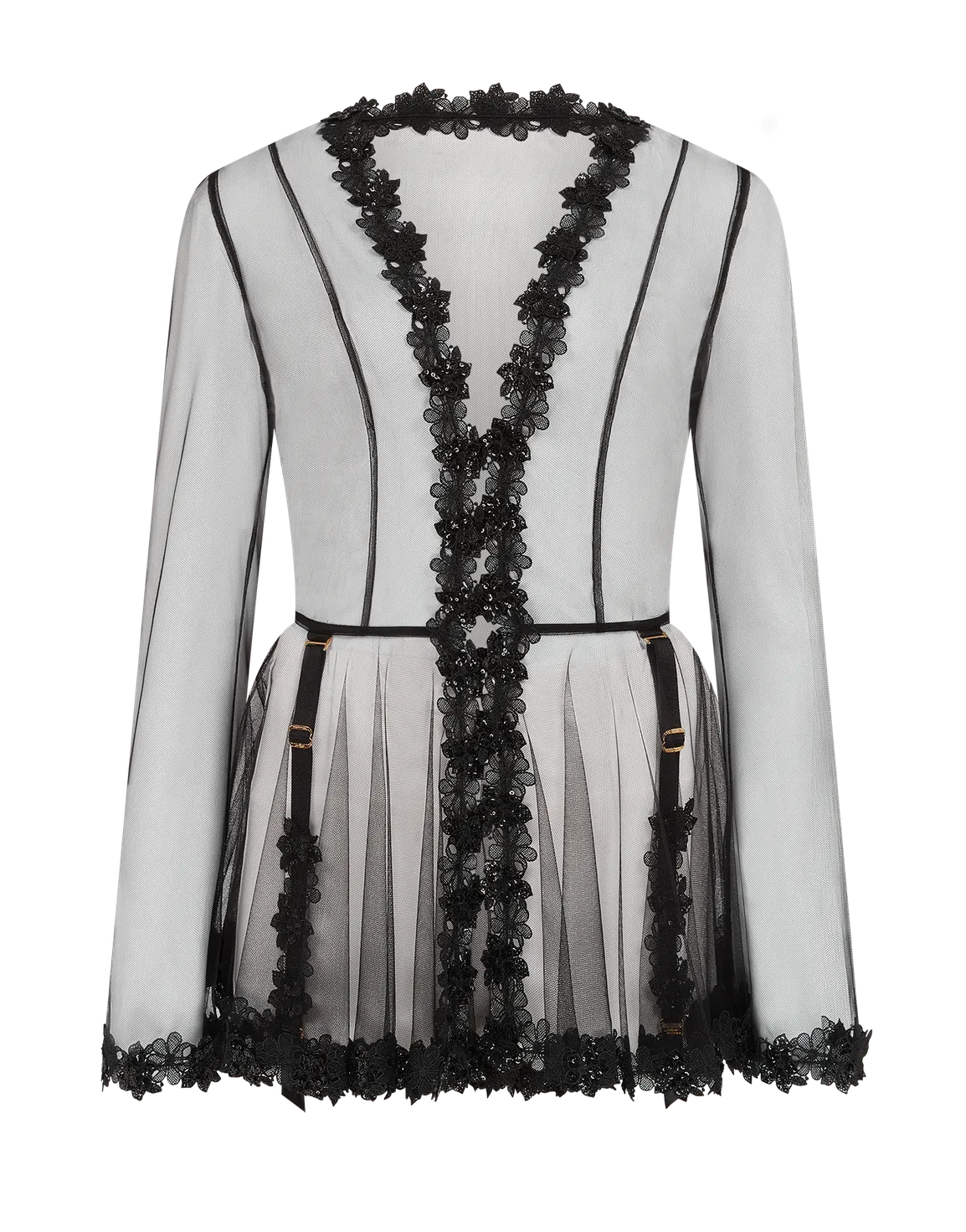 Floss Short Dressing Gown  Black | Agent Provocateur