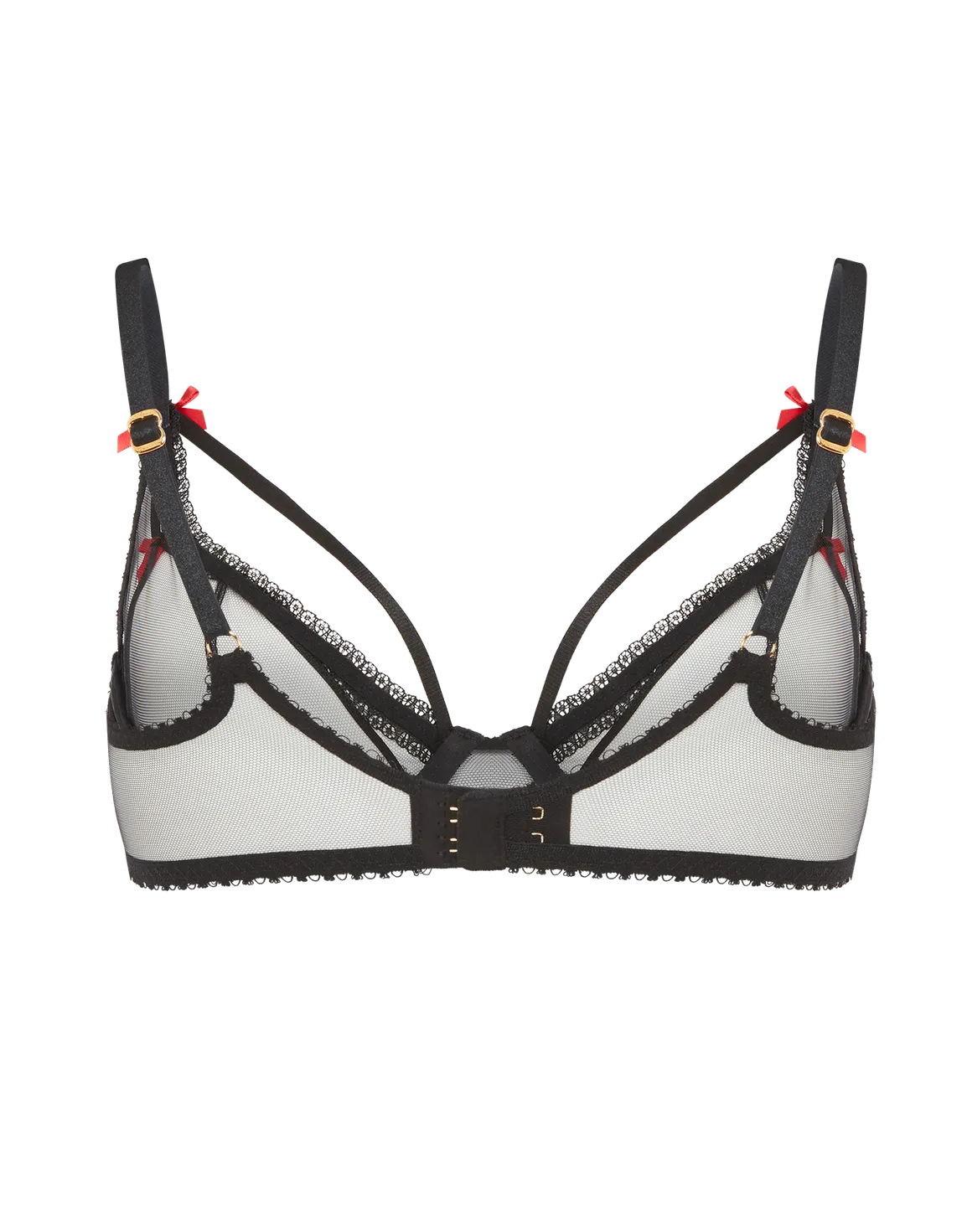 Hetty Plunge Underwired Bra Black/Red | Agent Provocateur