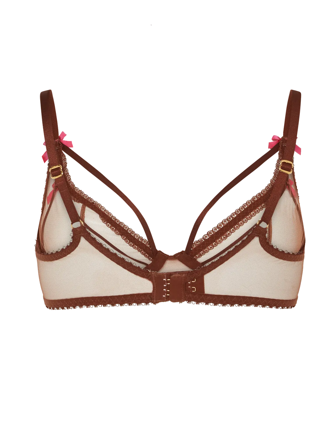 Hetty Plunge Underwired Bra  Brown/Pink | Agent Provocateur