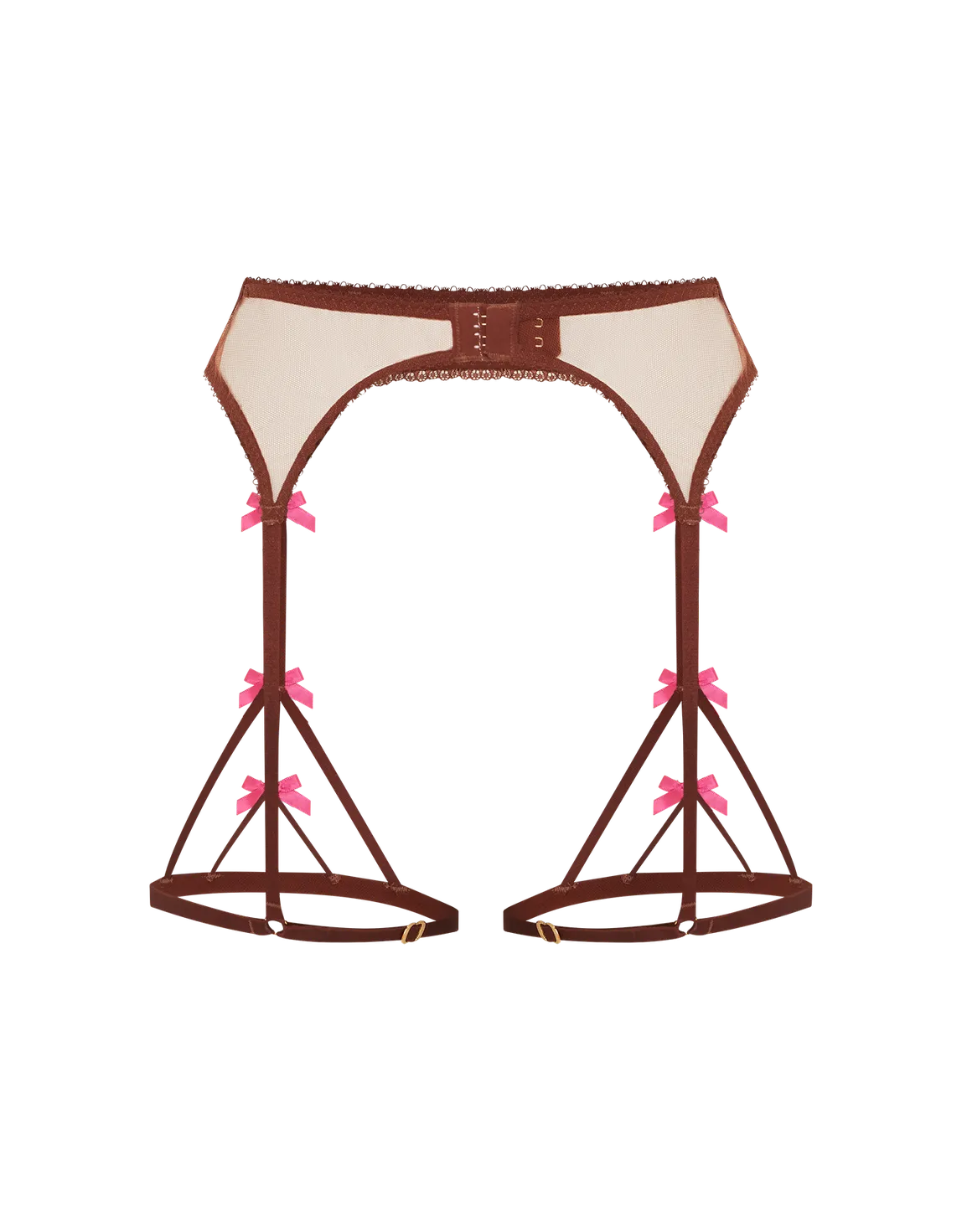 Hetty Suspender Brown/Pink | Agent Provocateur