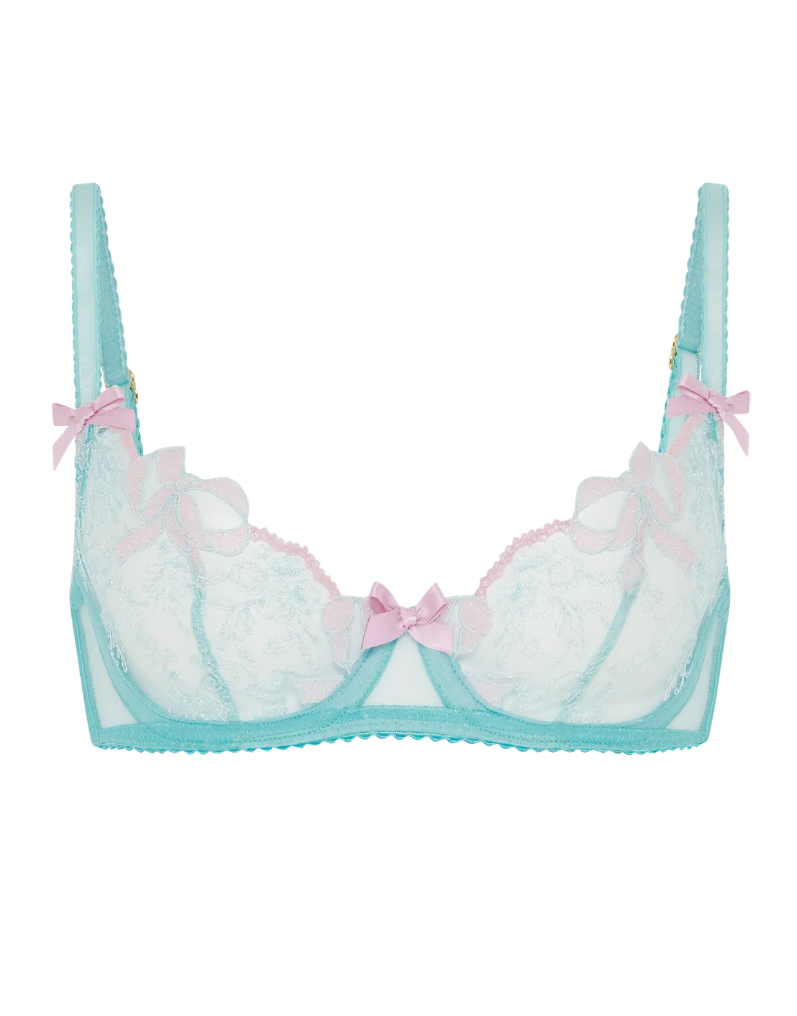 Lisetta Plunge Underwired Bra  Mint/Pink | Agent Provocateur