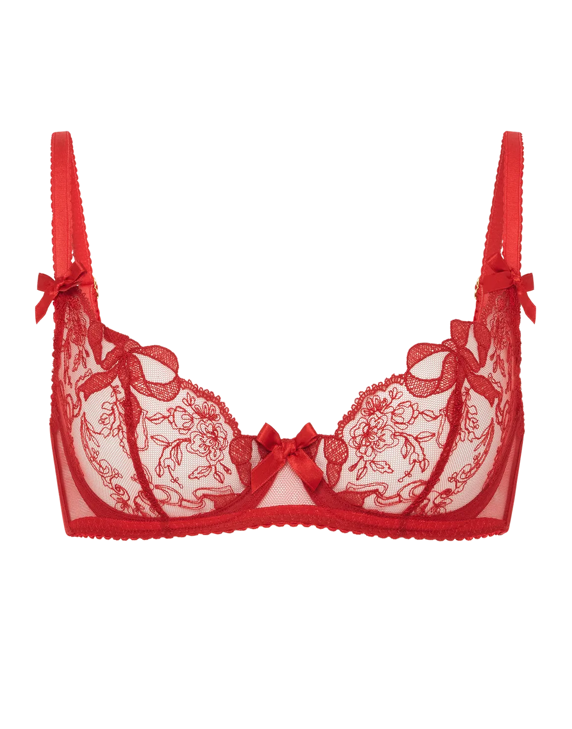 Lisetta Plunge Underwired Bra Red/Sand | Agent Provocateur