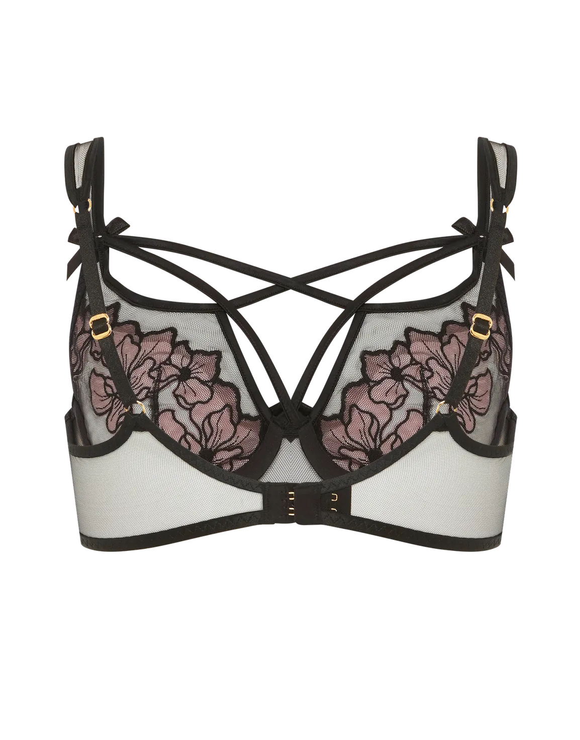 Polina Plunge Underwired Bra Pink/Black | Agent Provocateur