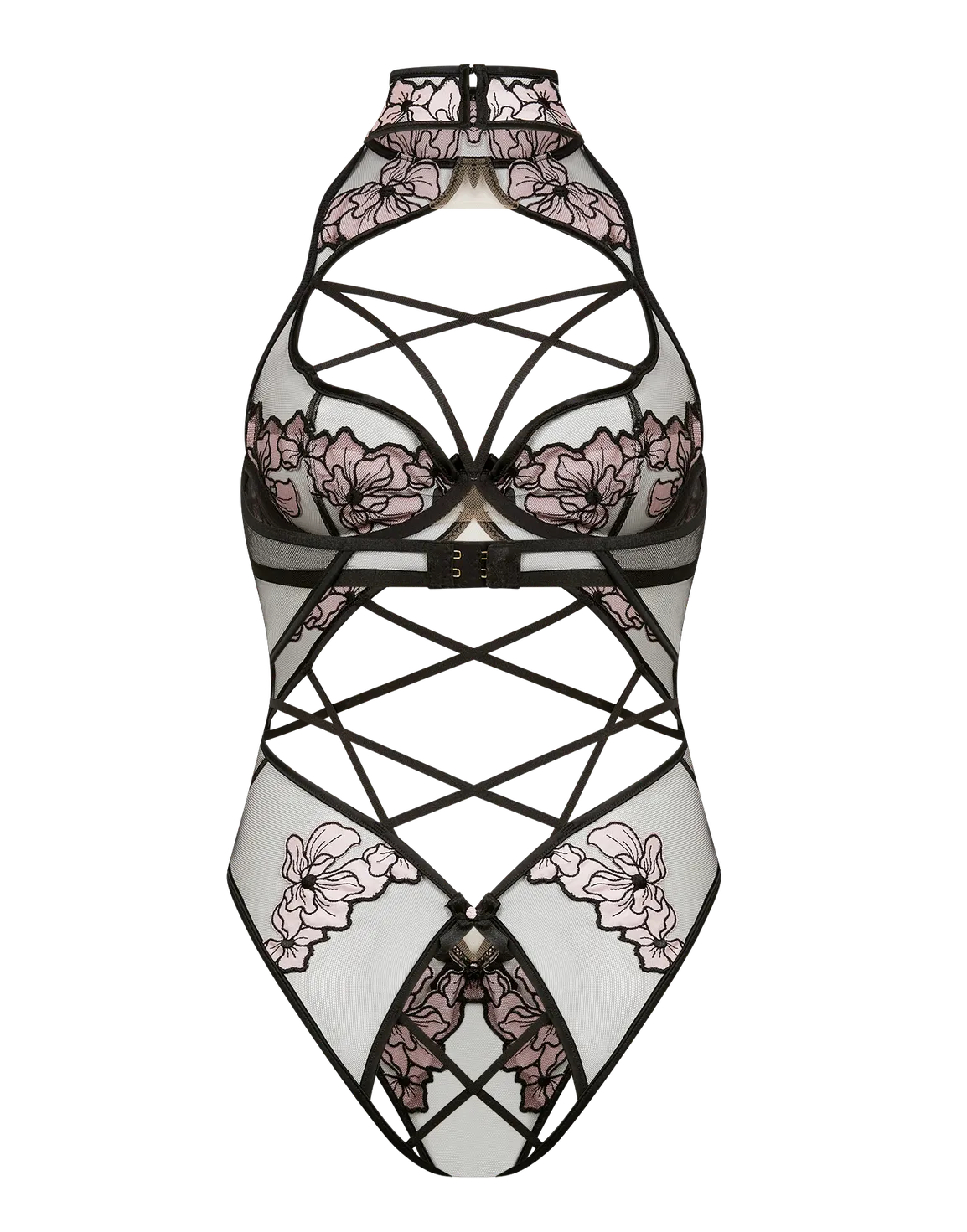 Polina Playsuit Pink/Black | Agent Provocateur