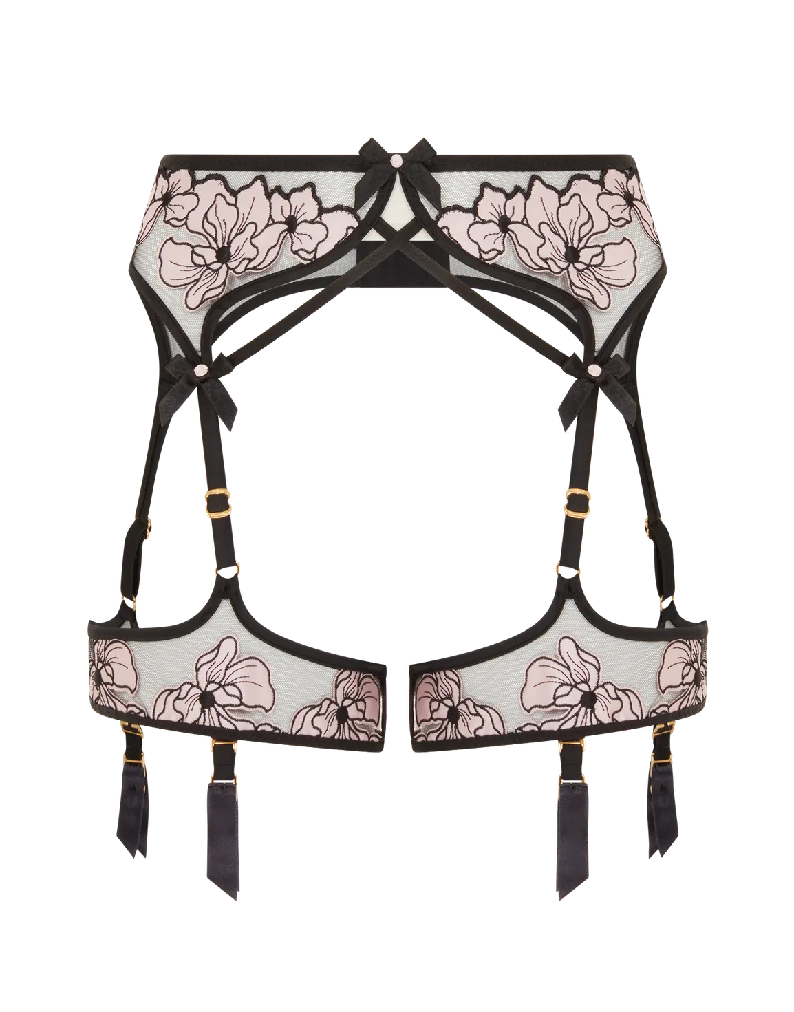 Polina Suspender Pink/Black | Agent Provocateur