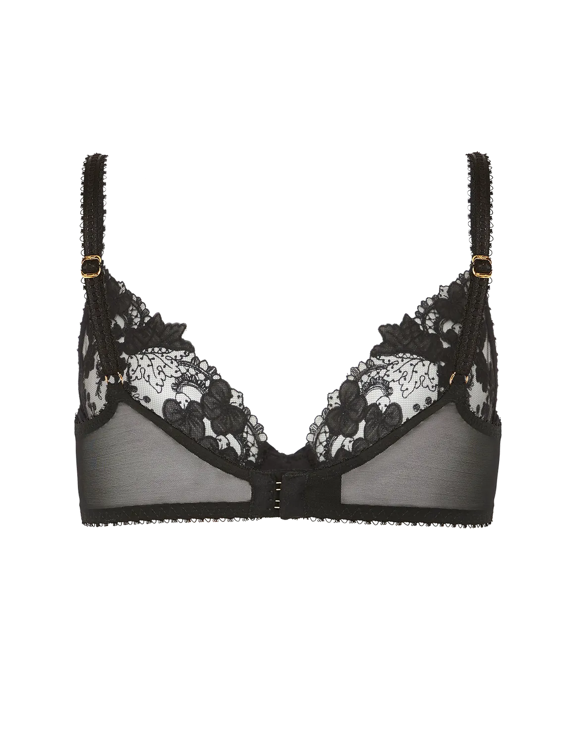 Posy Plunge Underwired Bra Black | Agent Provocateur