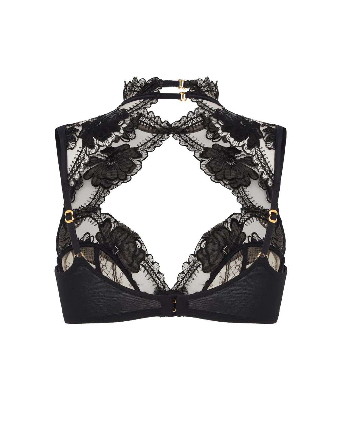 Rexanna High Neck Underwired Bra Black/Nude | Agent Provocateur