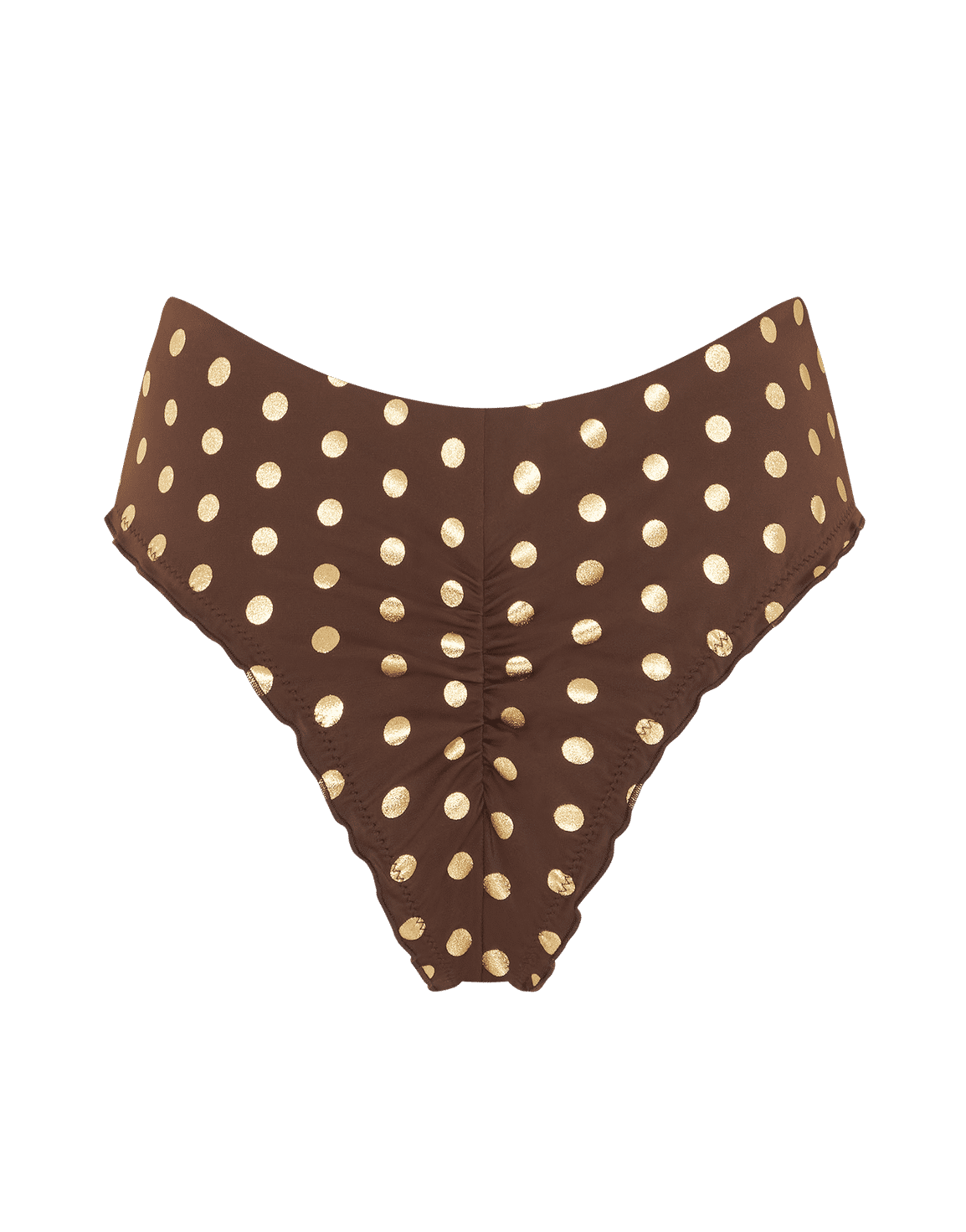 Syndi High Waisted Bikini Bottom Brown/Gold | Agent Provocateur