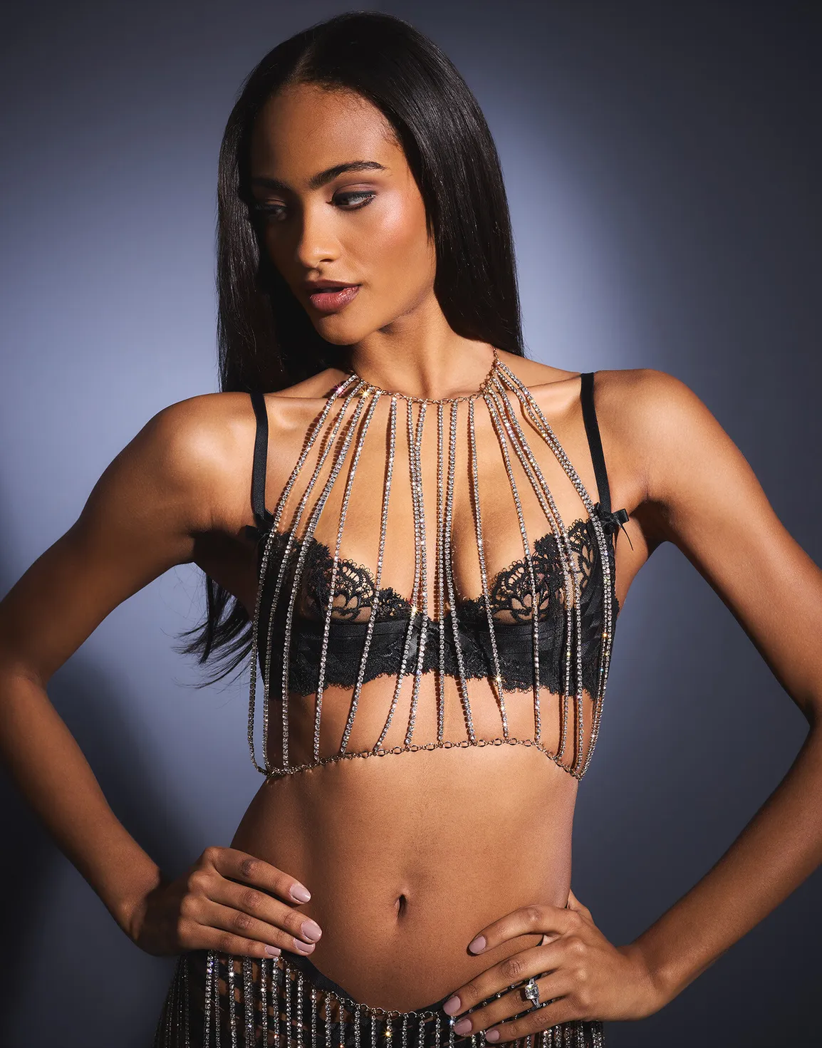 Vanitee Bra Gold/Crystal | Agent Provocateur