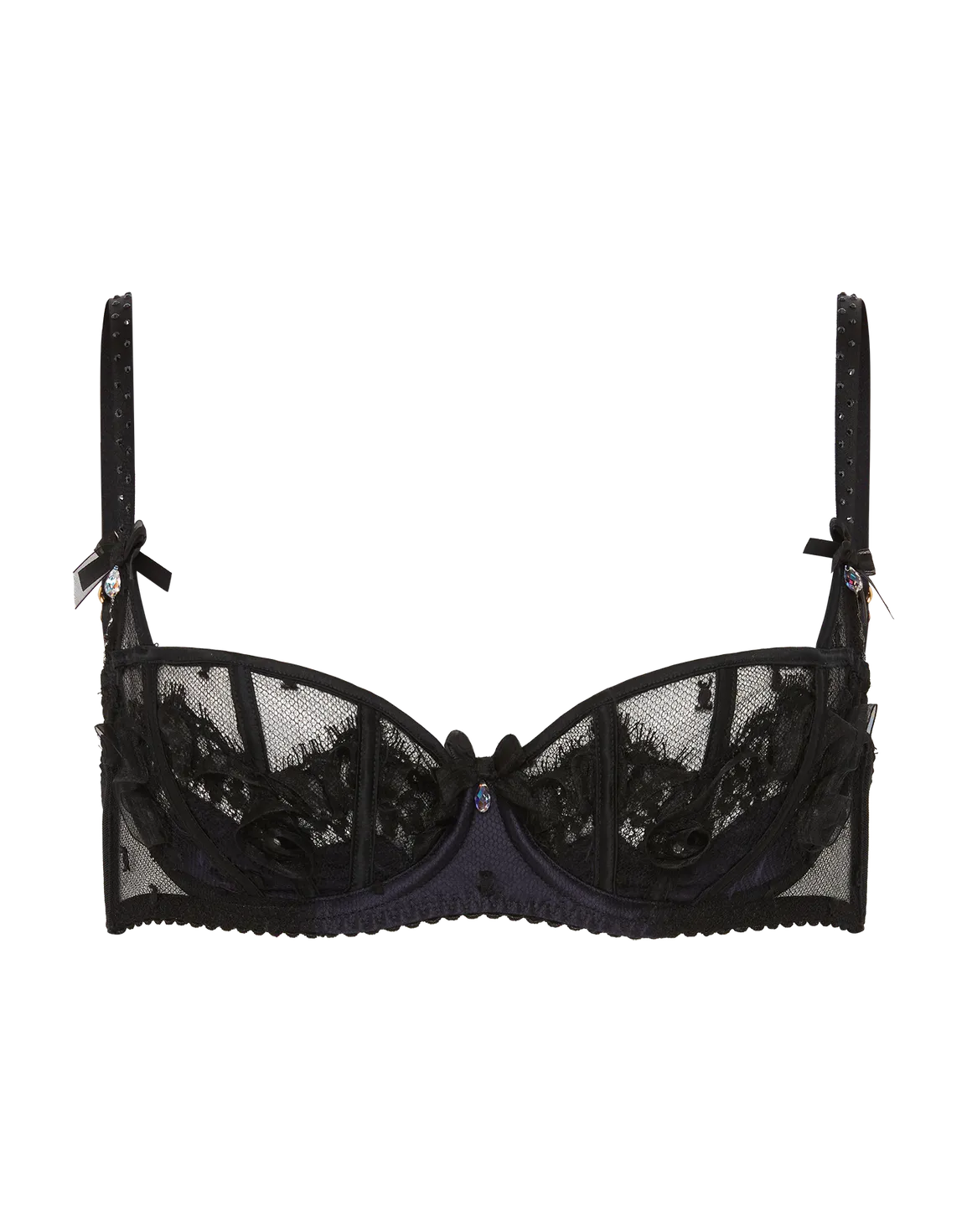 Veretie Balconette Underwired Bra  Black/Navy | Agent Provocateur