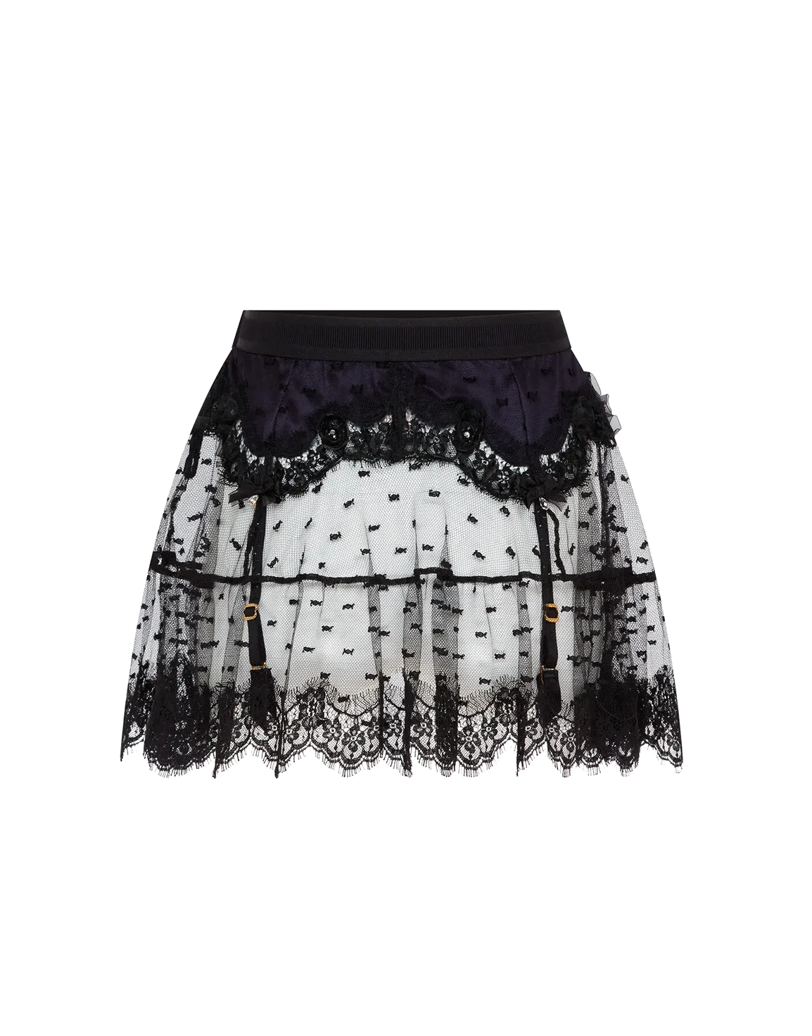Veretie Suspender Skirt  Black/Navy | Agent Provocateur