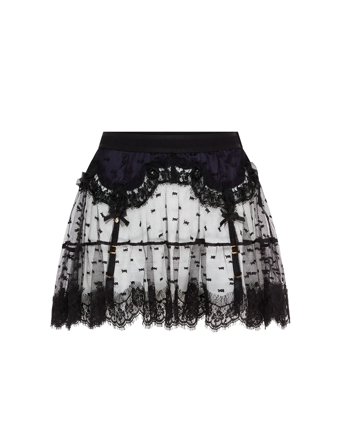 Veretie Suspender Skirt  Black/Navy | Agent Provocateur