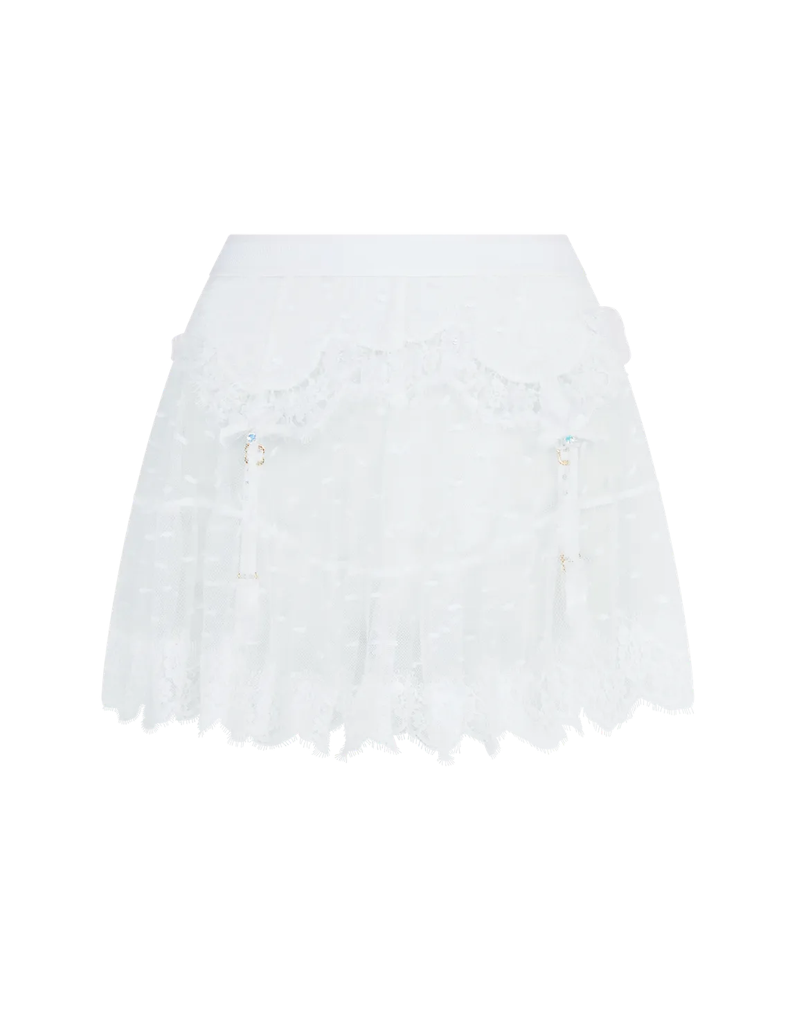Veretie Suspender Skirt White/Cream | Agent Provocateur