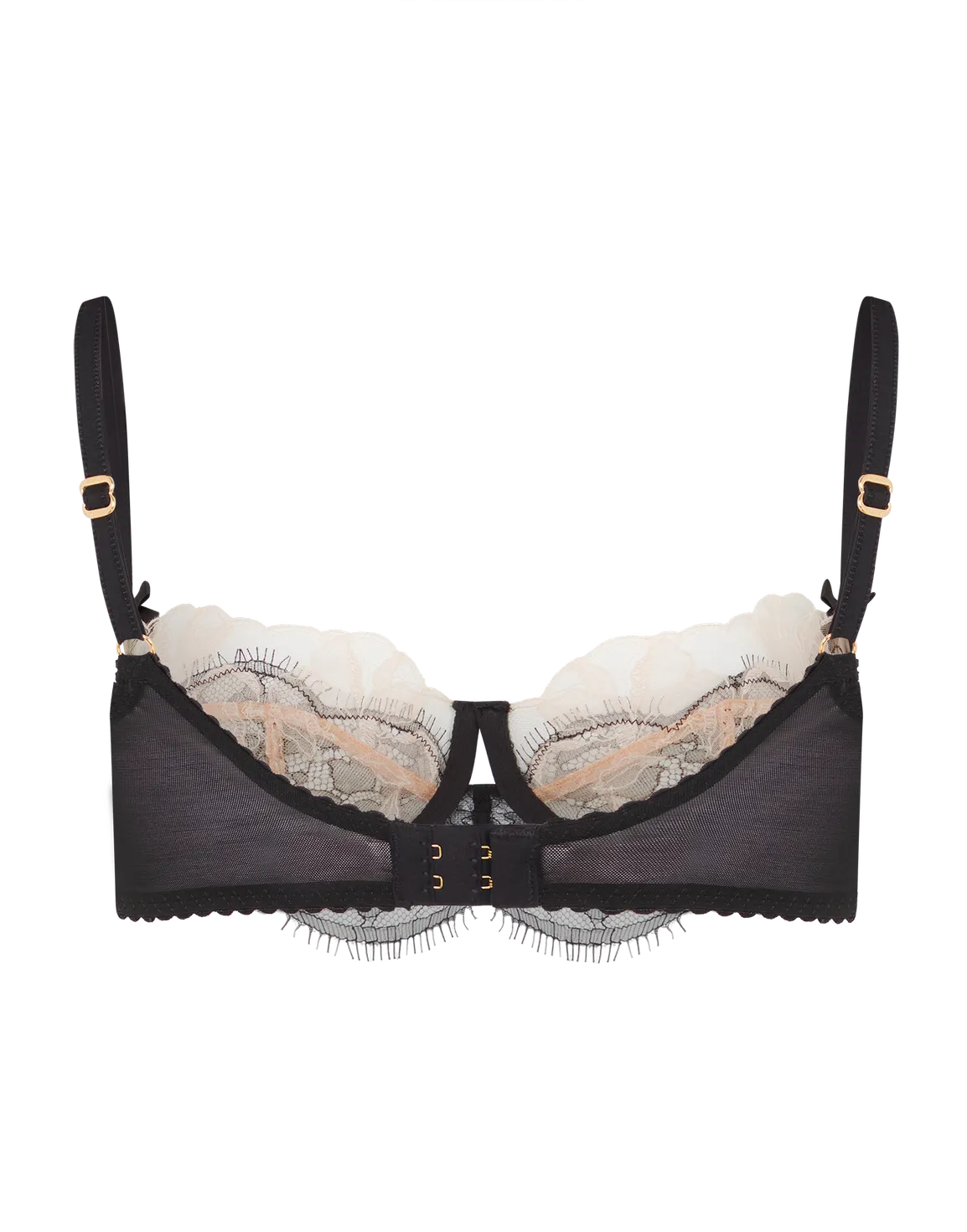 Vitoria Balconette Underwired Bra Black/Blush | Agent Provocateur