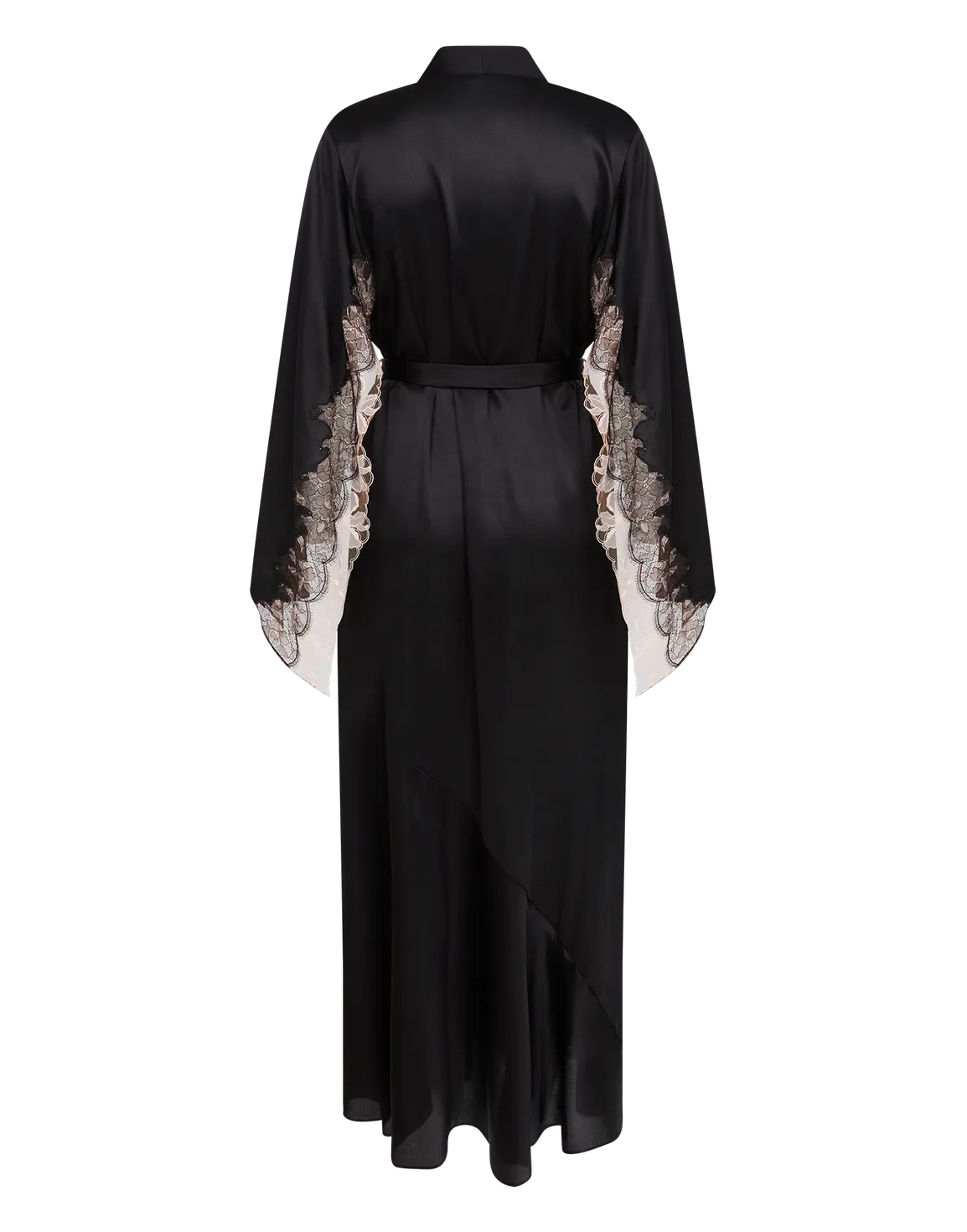 Vitoria Long Dressing Gown  Black/Blush | Agent Provocateur
