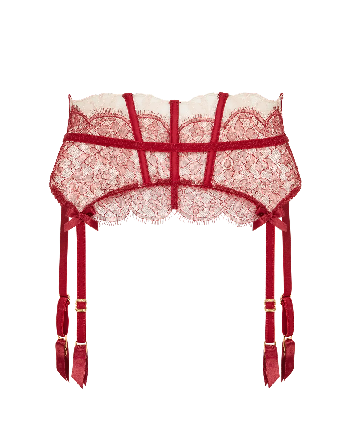 Vitoria Suspender Burgundy/Blush | Agent Provocateur