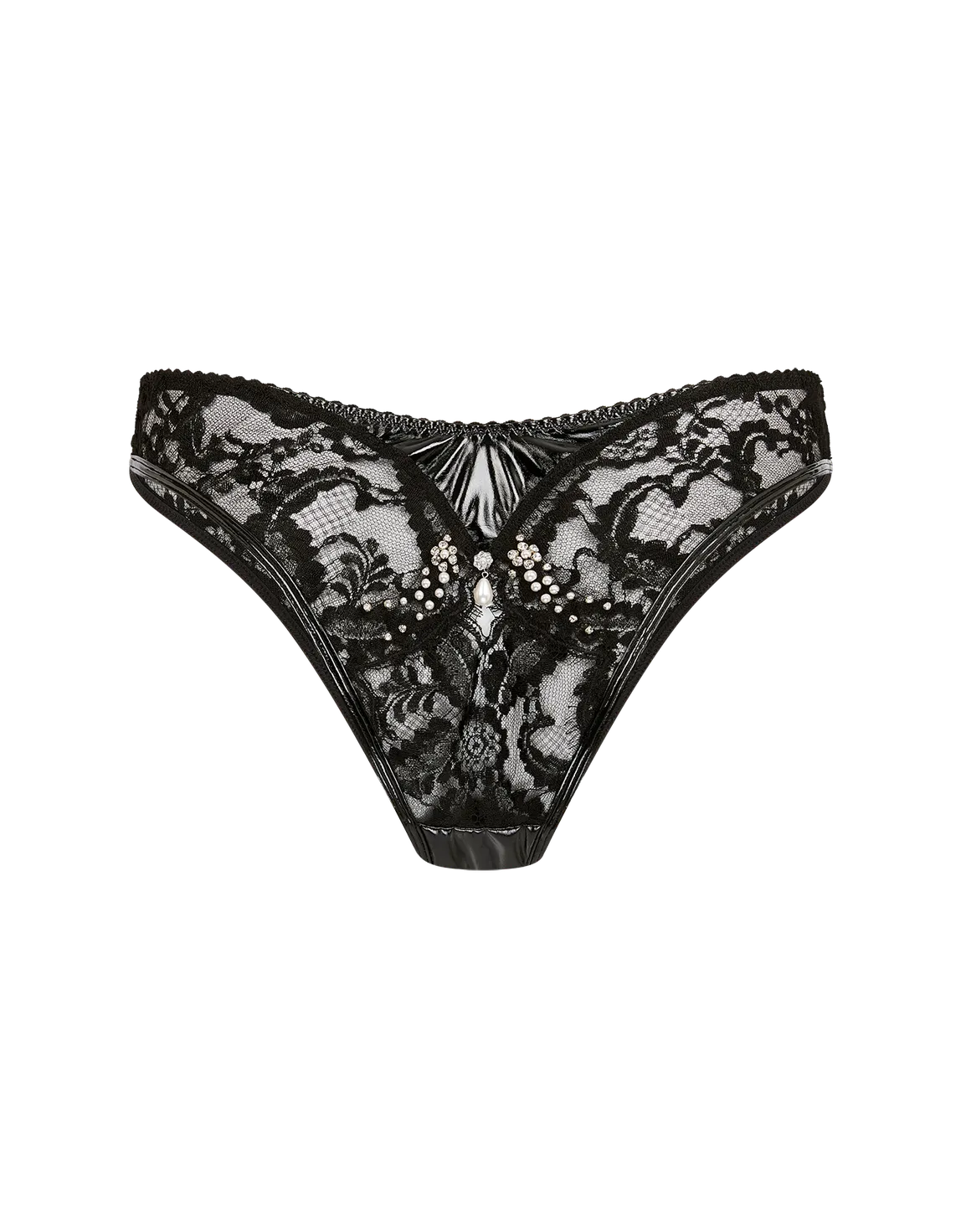 Vivienna Brazilian Brief  Black/Pearl | Agent Provocateur