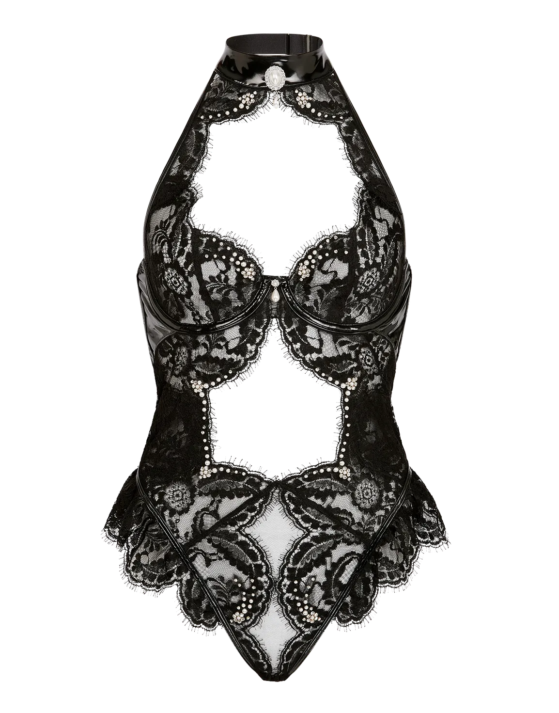 Vivienna Playsuit Black/Pearl | Agent Provocateur