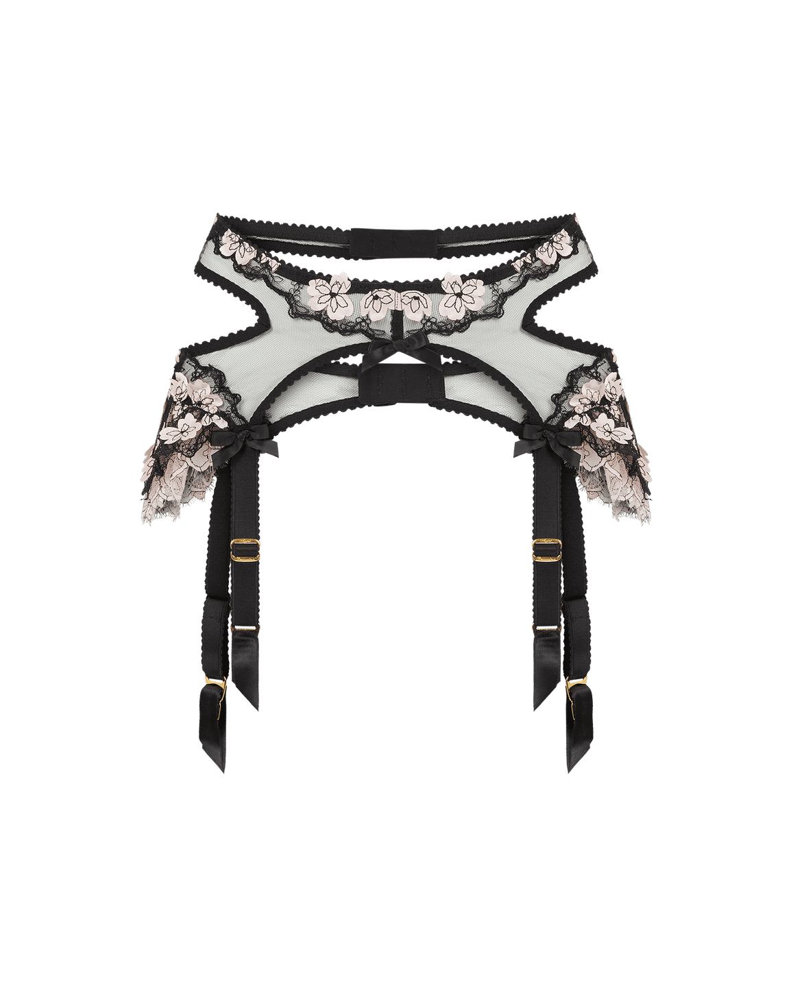 Andiee Suspender Black/Baby Pink | Agent Provocateur