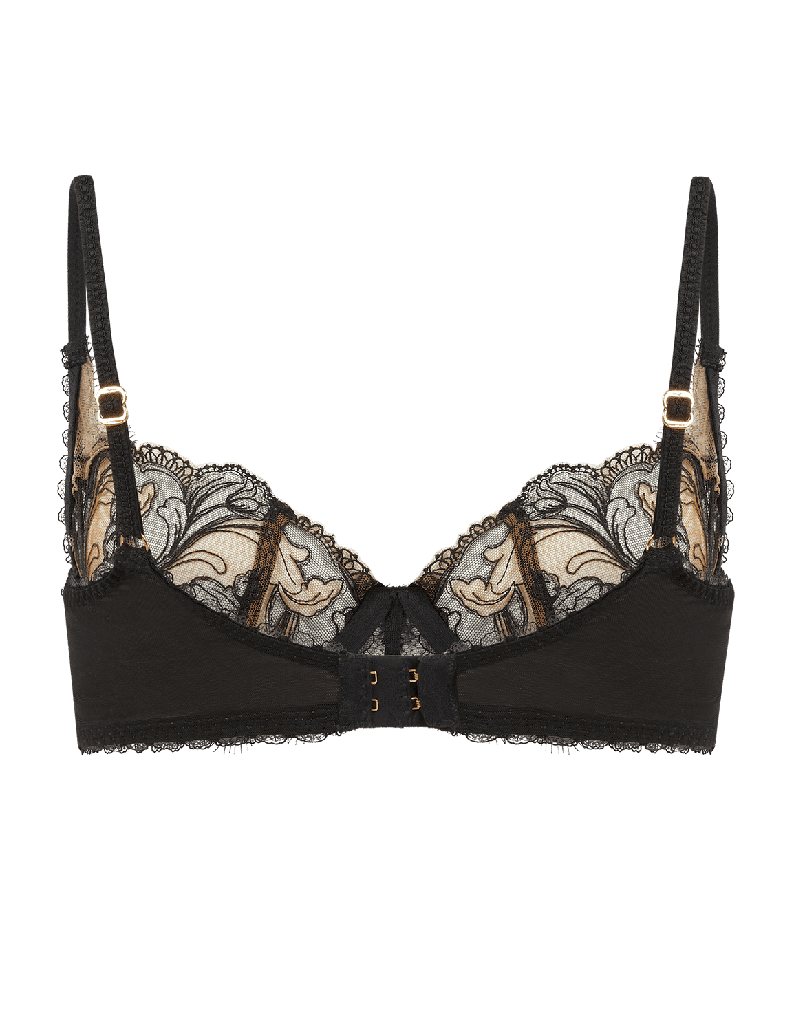 Cyndi Plunge Underwired Bra Black/Sand | Agent Provocateur