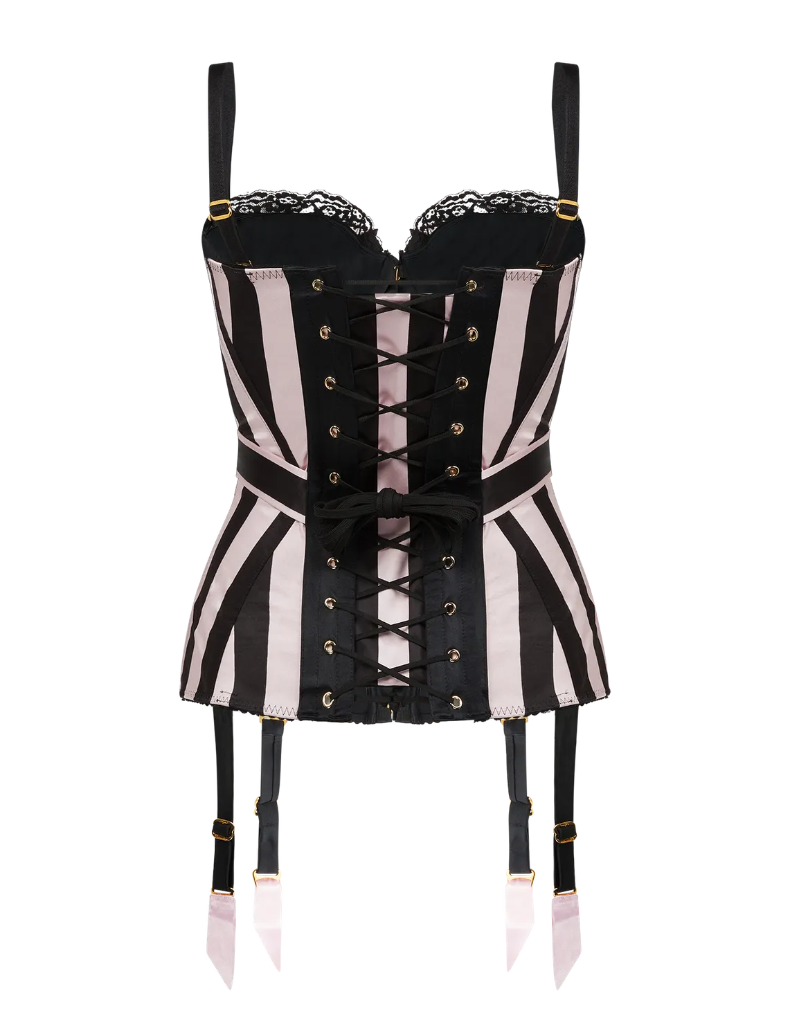 Jemina Corset Top Pink/Black Stripe | Agent Provocateur